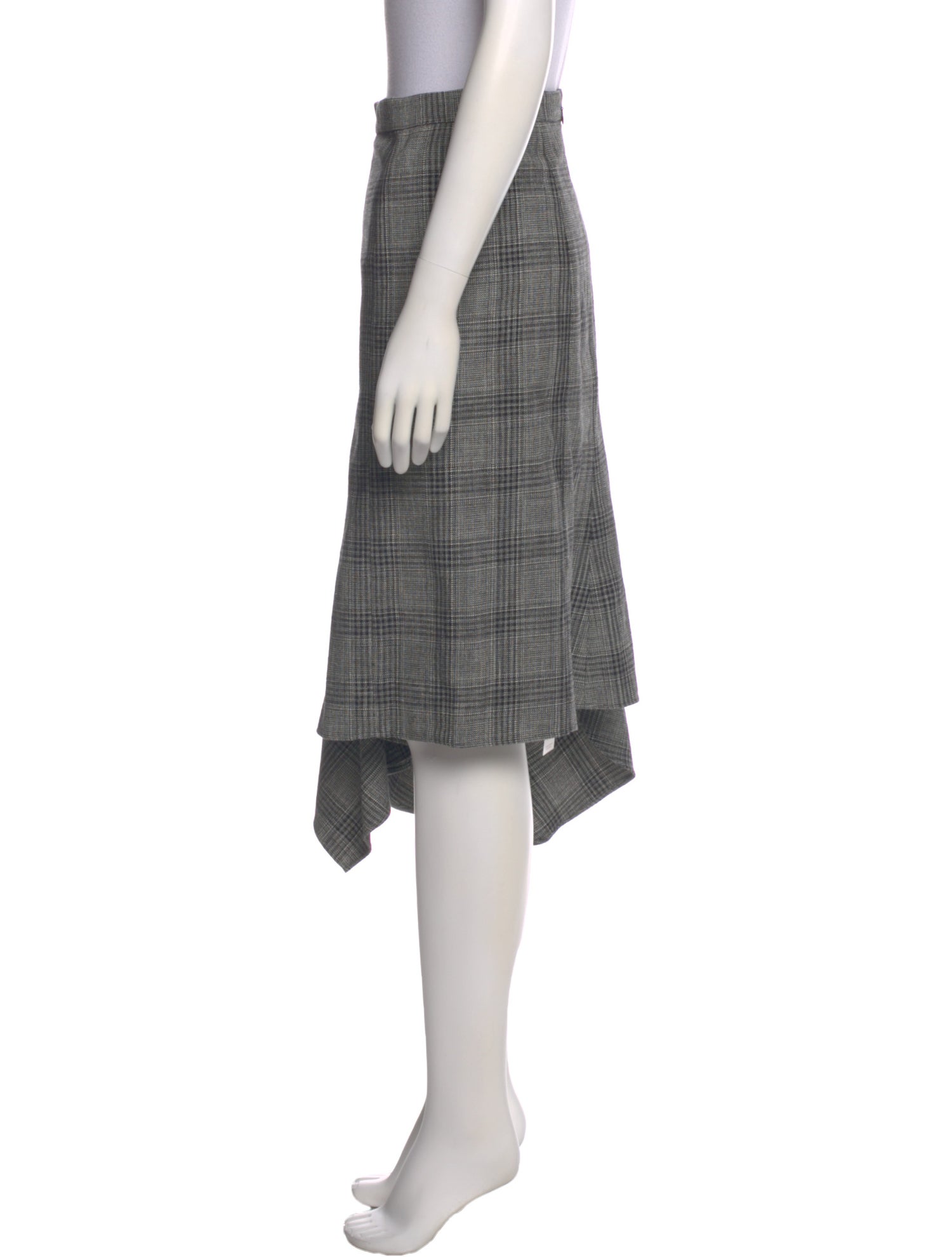 Isabel Marant Plaid Print Midi Length Skirt