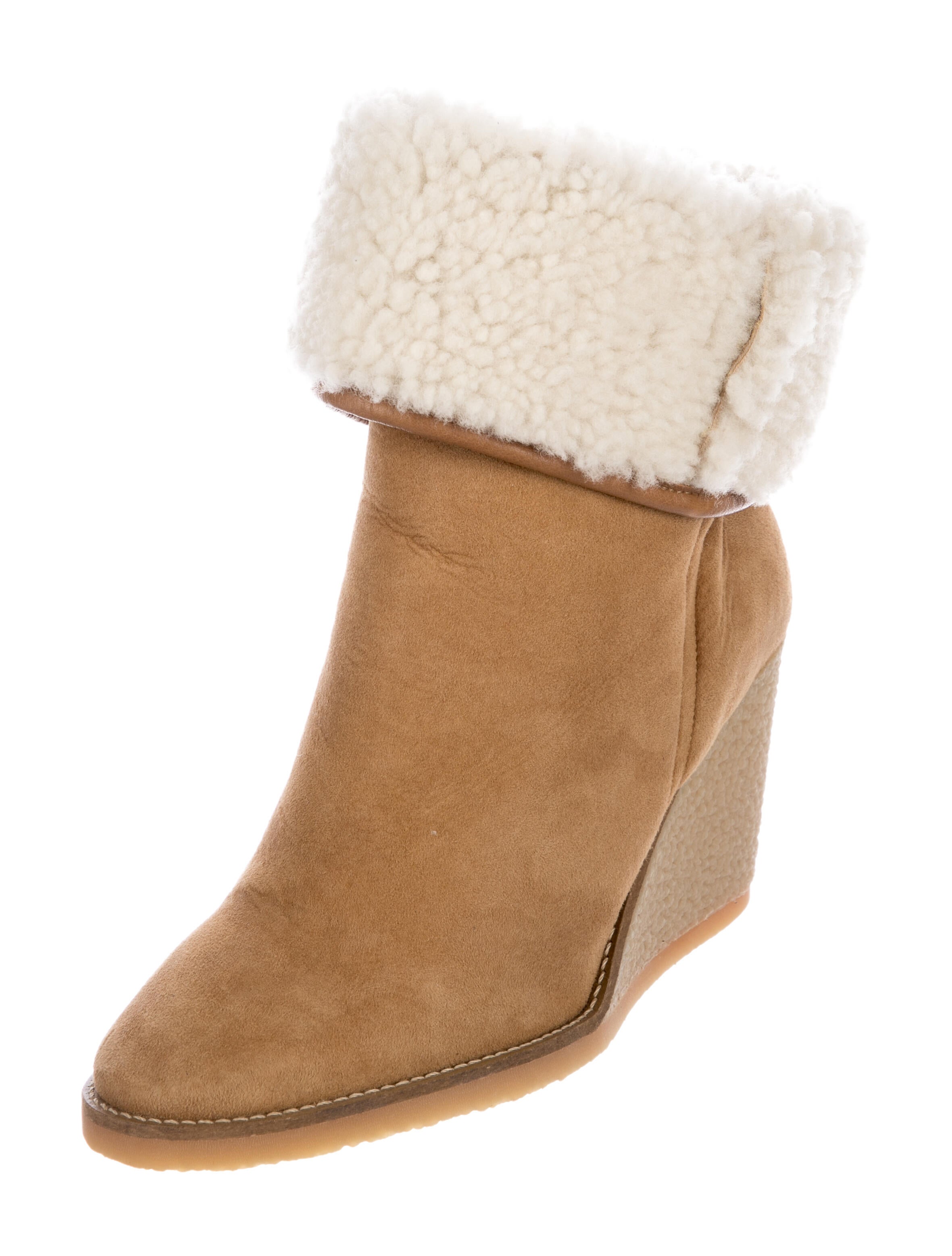 Isabel Marant Suede Fur Trim Boots