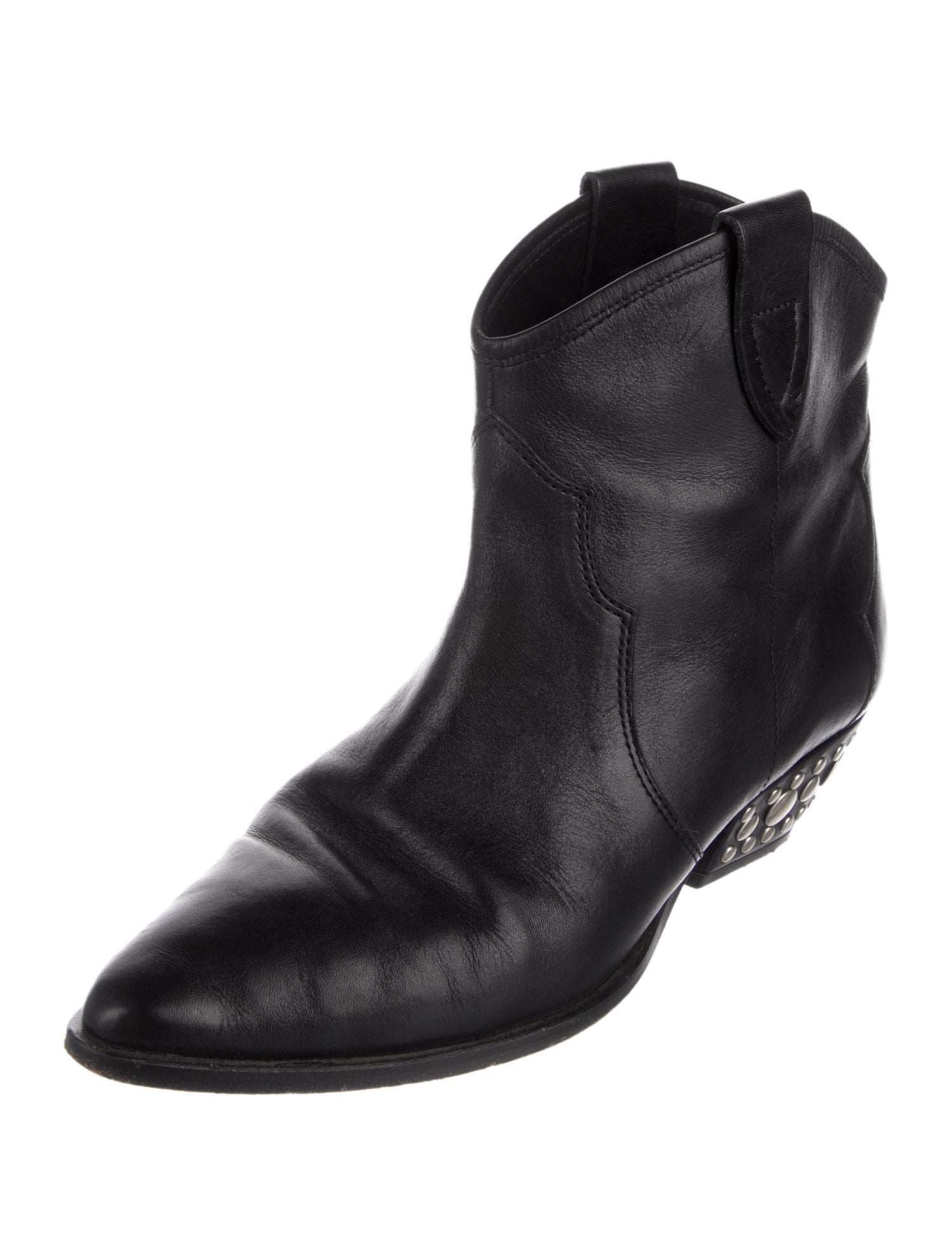 Isabel Marant Leather Studded Accents Western Boots