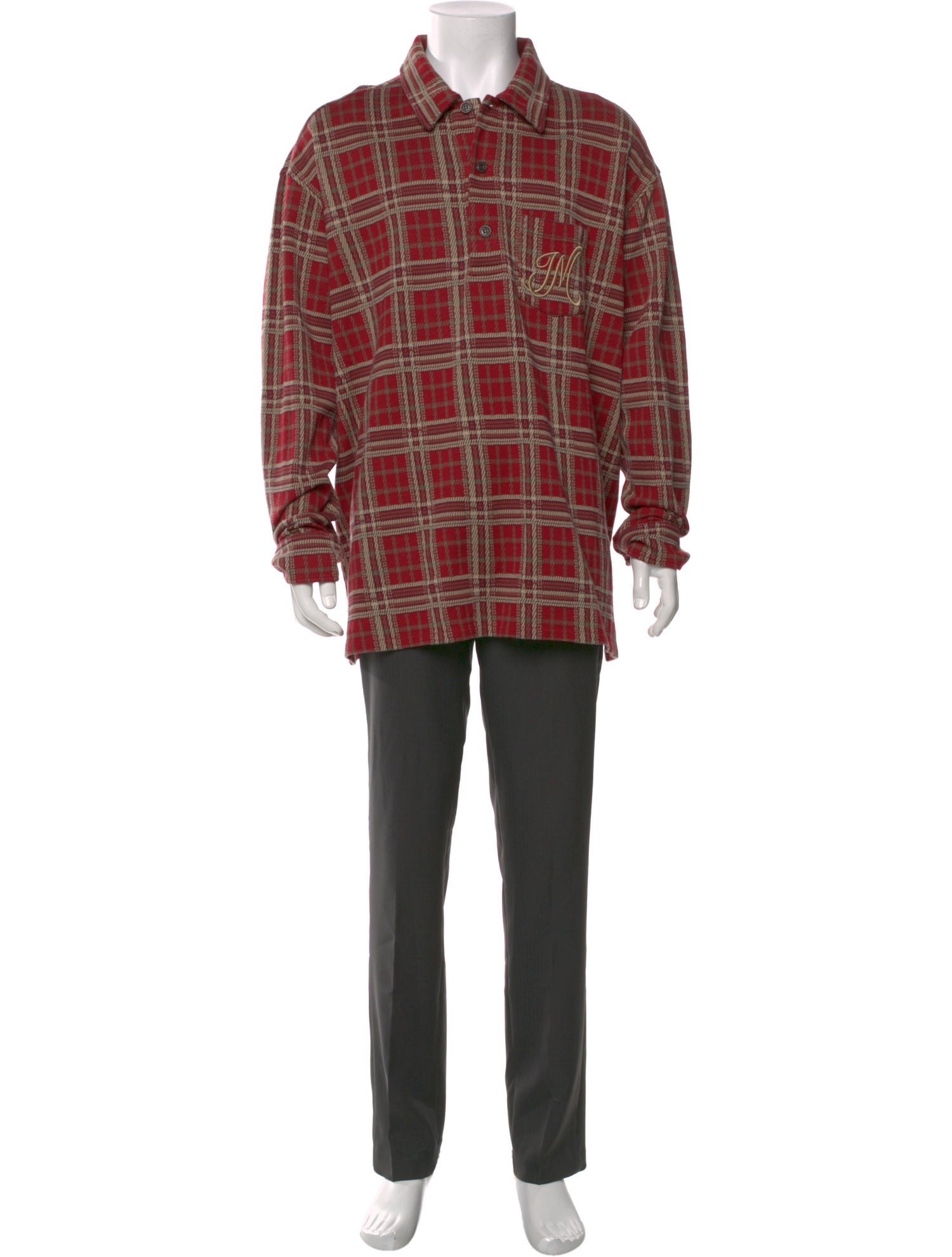 Isabel Marant Plaid Print Crew Neck Polo Shirt w/ Tags