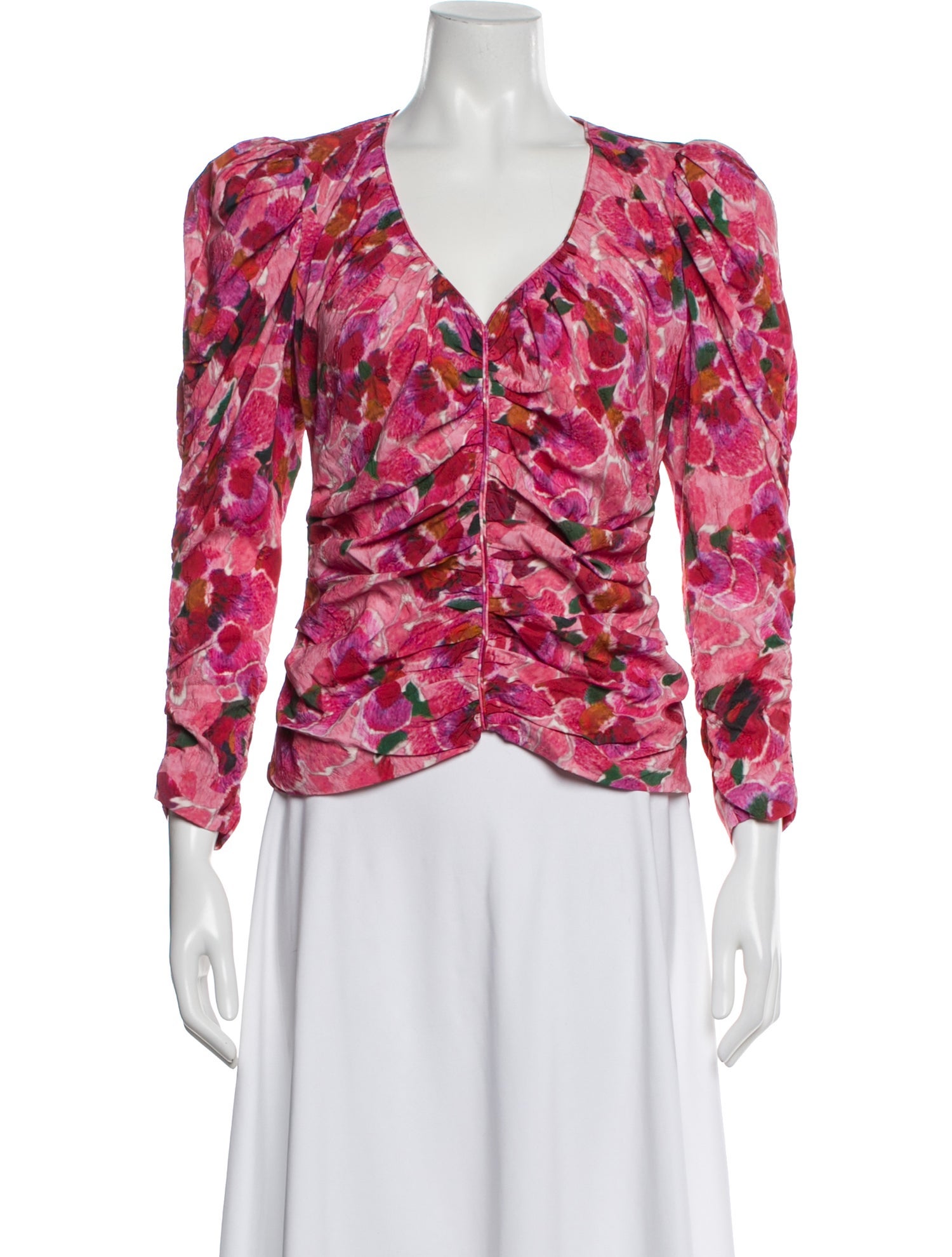 Isabel Marant Floral Print V-Neck Blouse