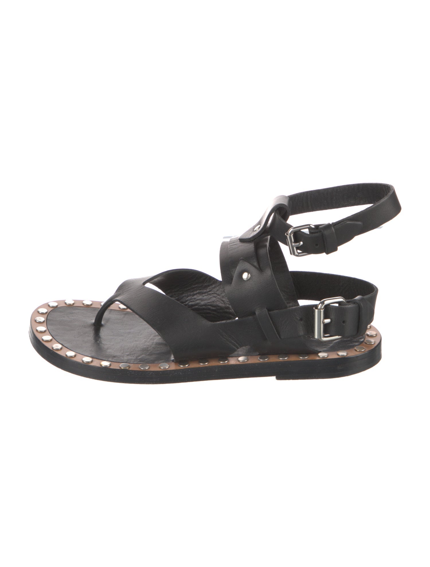 Isabel Marant Leather Studded Accents Gladiator Sandals