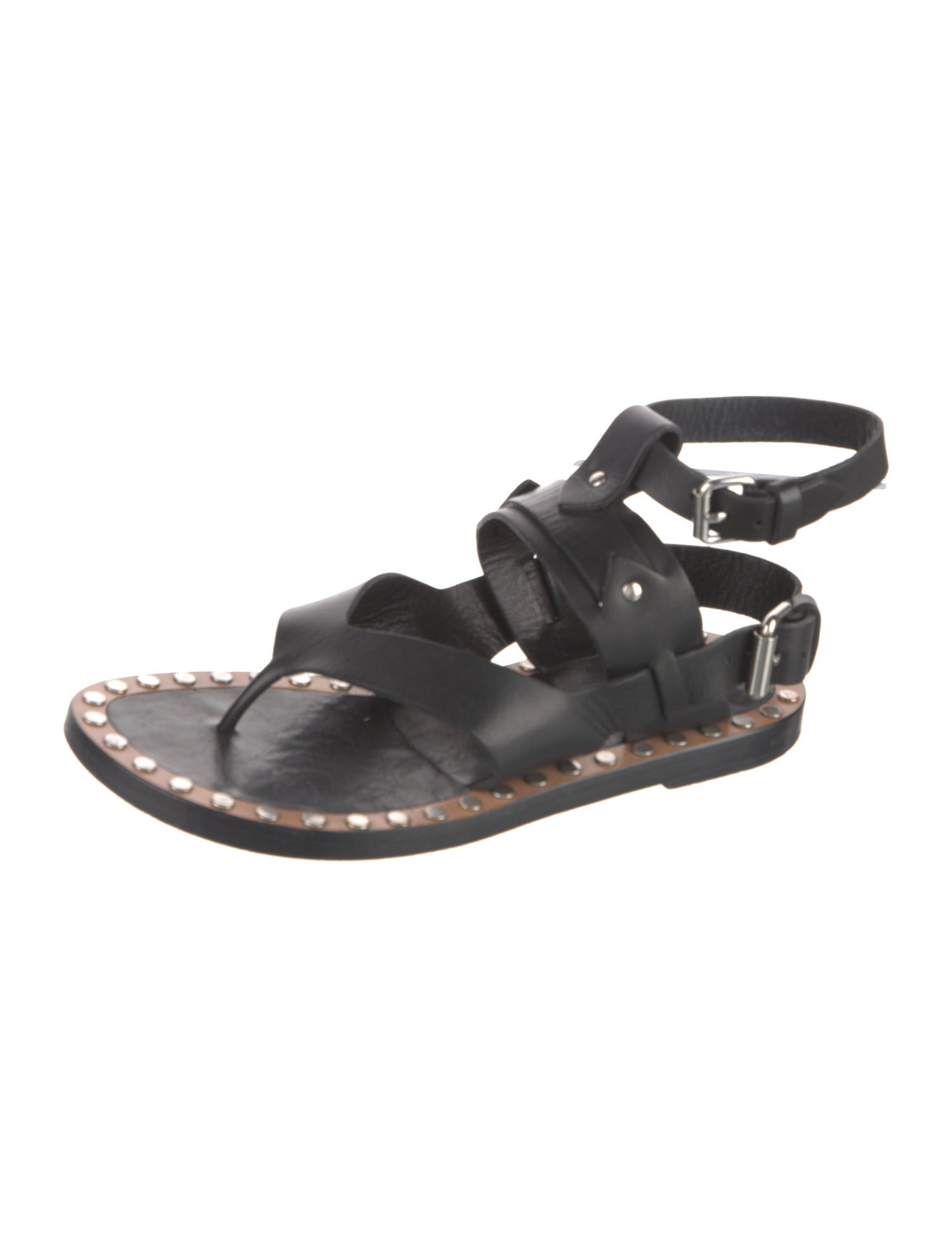 Isabel Marant Leather Studded Accents Gladiator Sandals