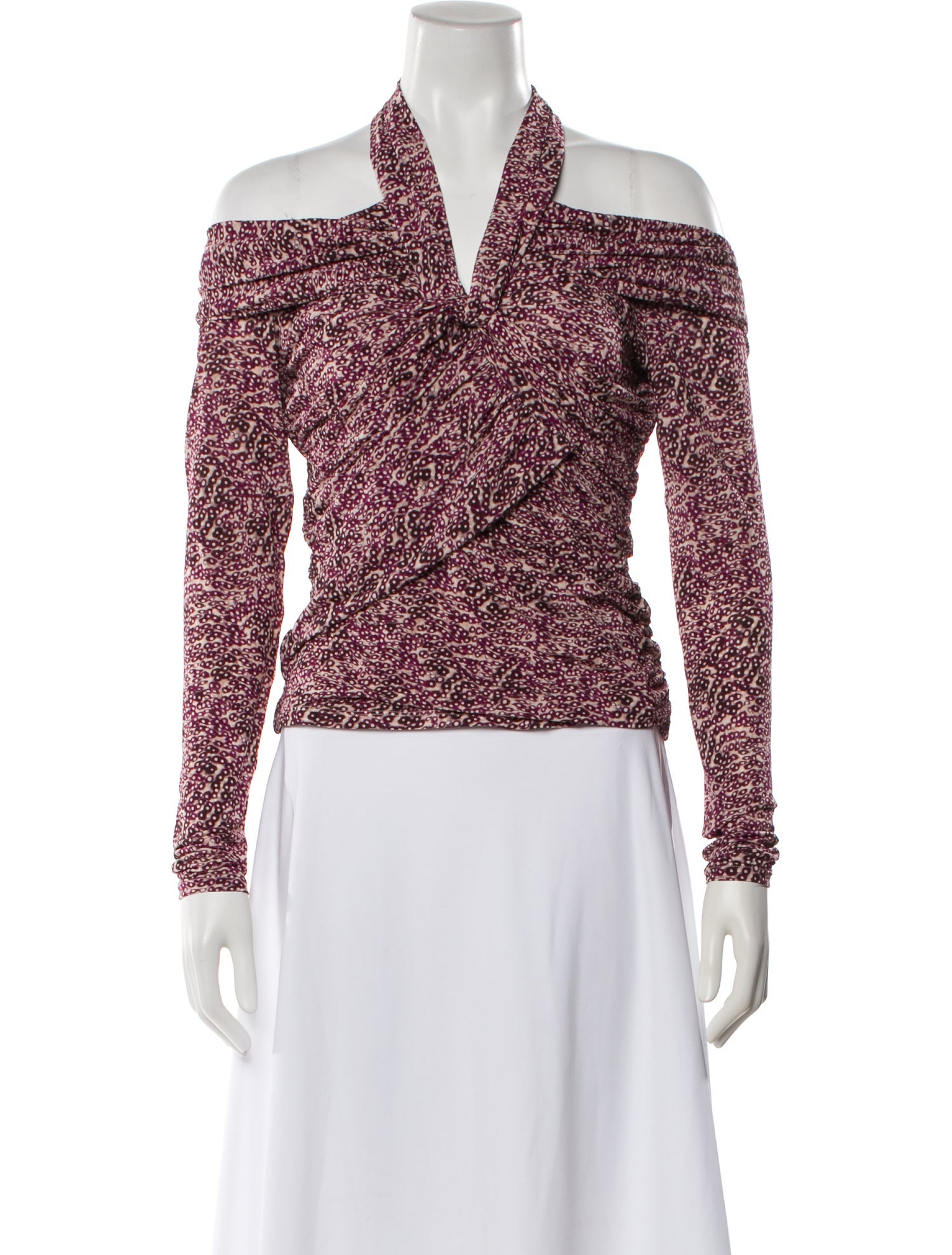 Isabel Marant Patterned Off-The-Shoulder Top w/ Tags