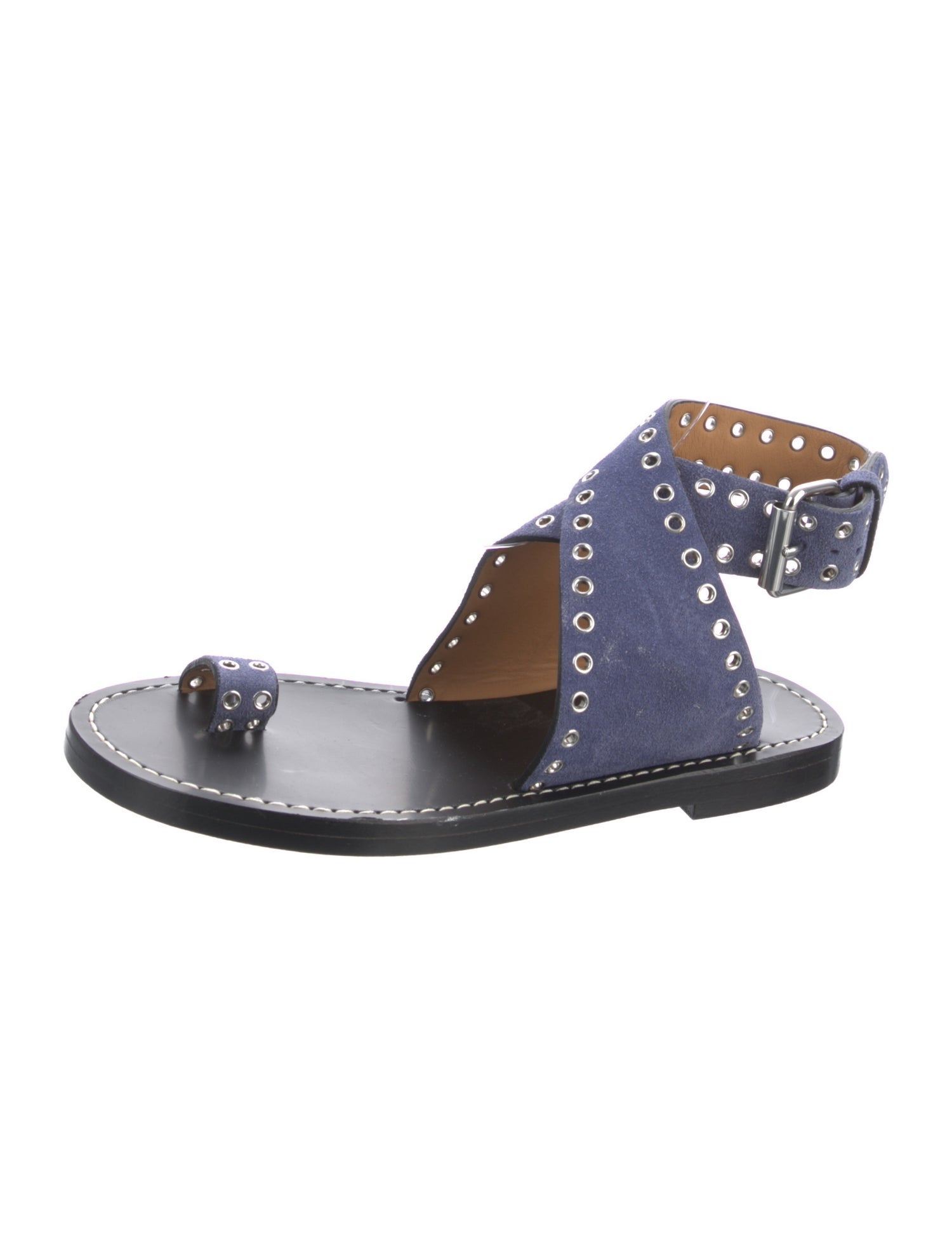 Isabel Marant Suede Lasercut Accents Gladiator Sandals