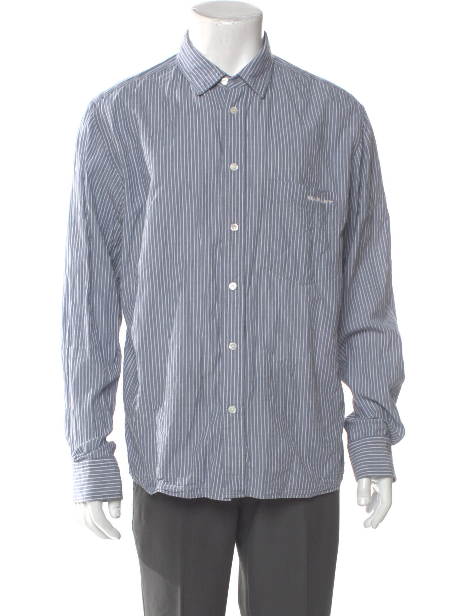 Isabel Marant Striped Long Sleeve Dress Shirt