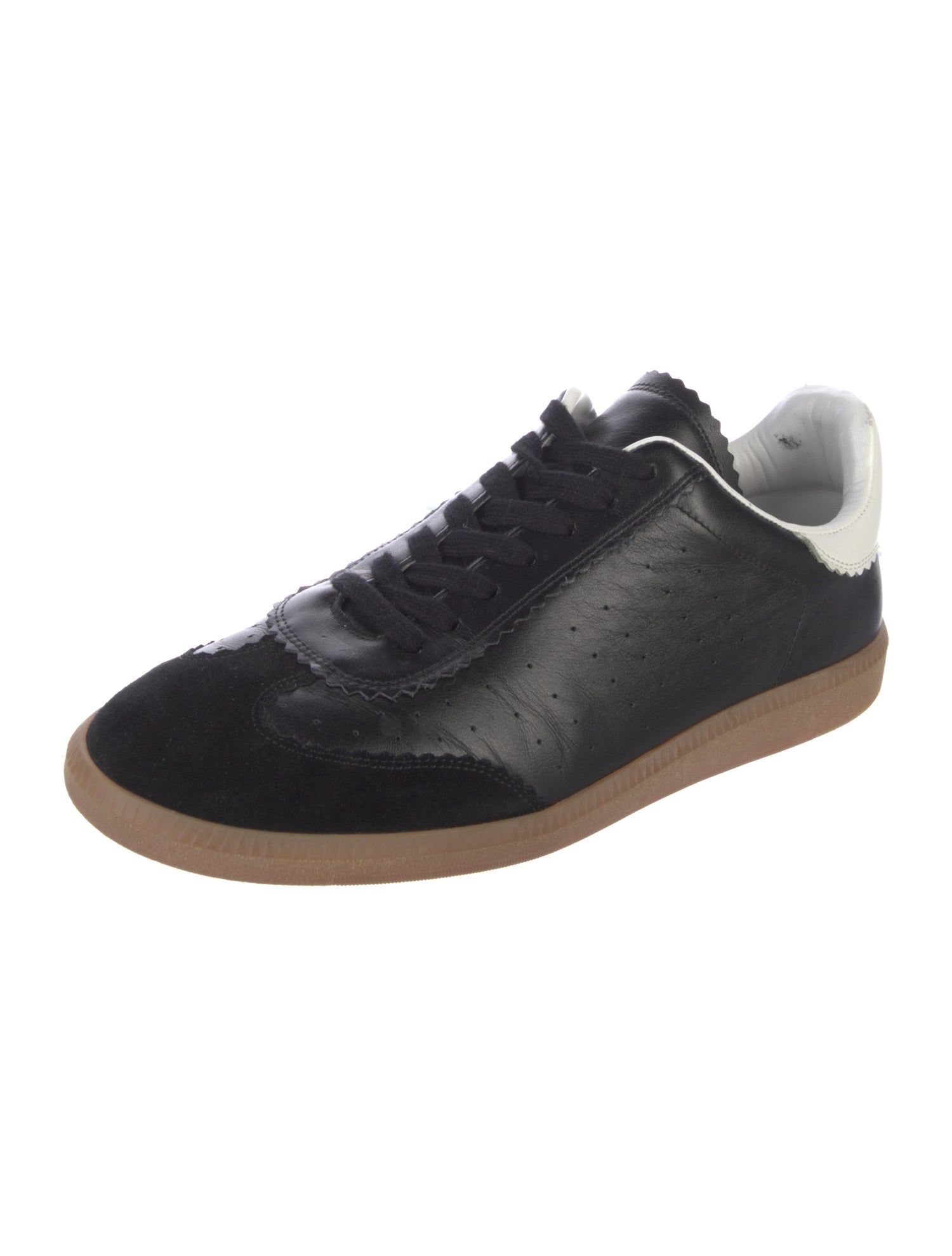 Isabel Marant Leather Colorblock Pattern Sneakers