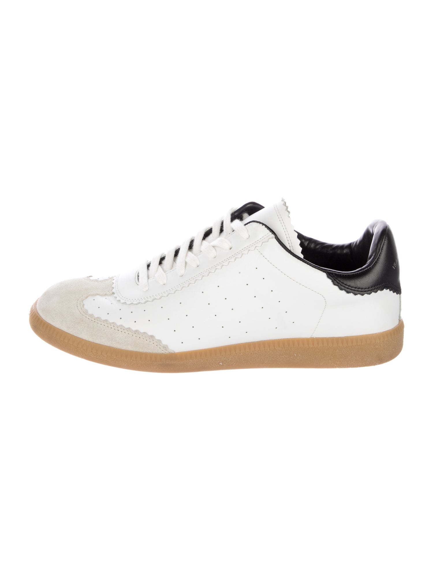 Isabel Marant Leather Colorblock Pattern Sneakers