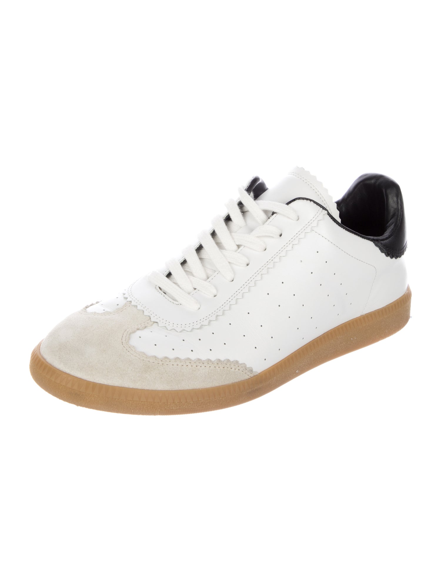 Isabel Marant Leather Colorblock Pattern Sneakers