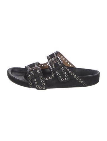 Pre-owned Isabel Marant Suede Slides In Black