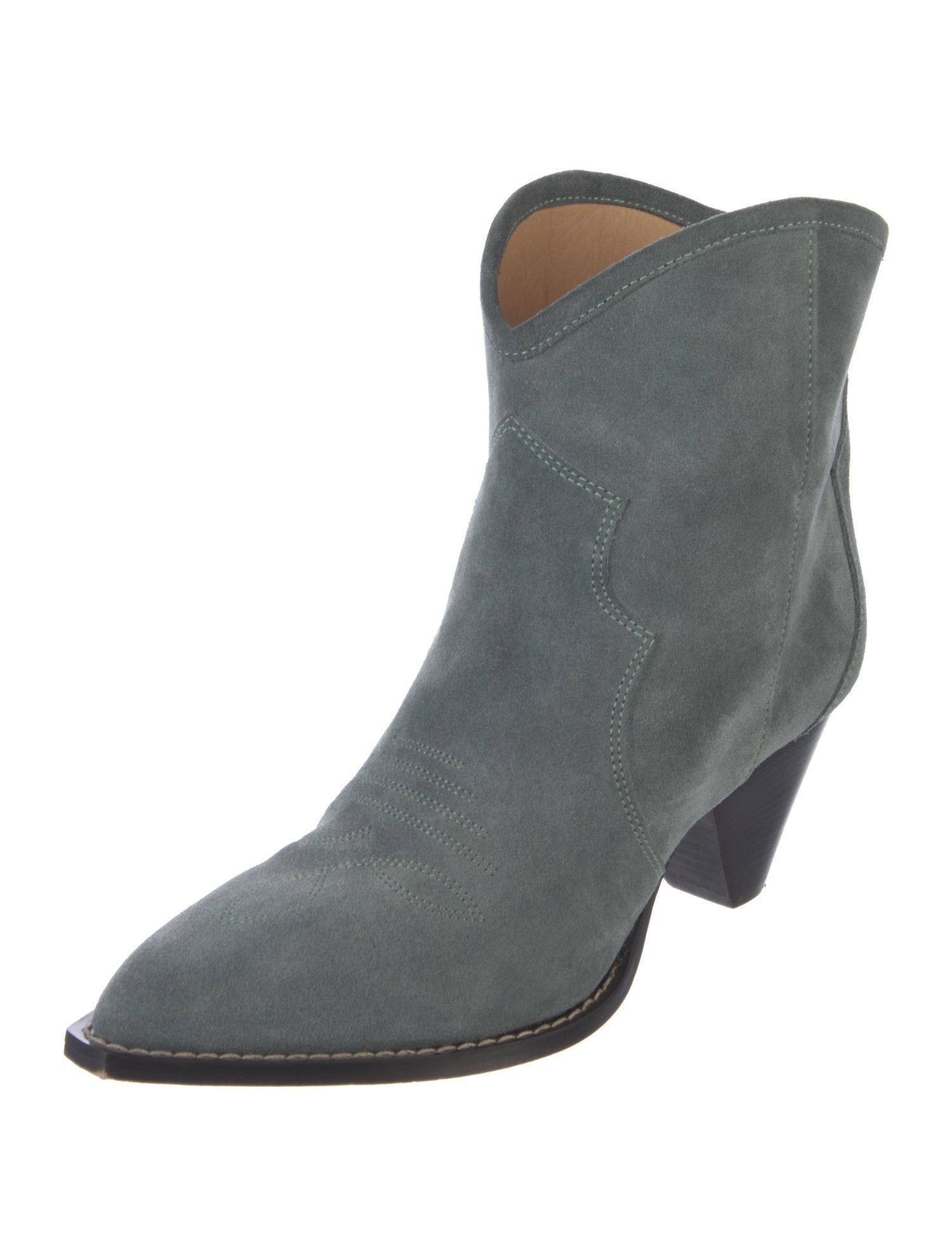 Isabel Marant Suede Leather Trim Embellishment Western Boots