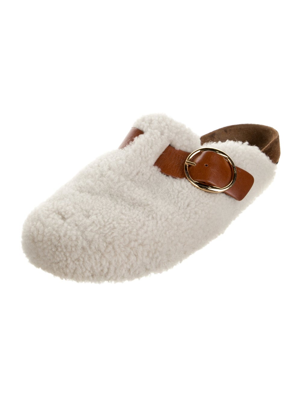 Isabel Marant Shearling Colorblock Pattern Mules - image 2