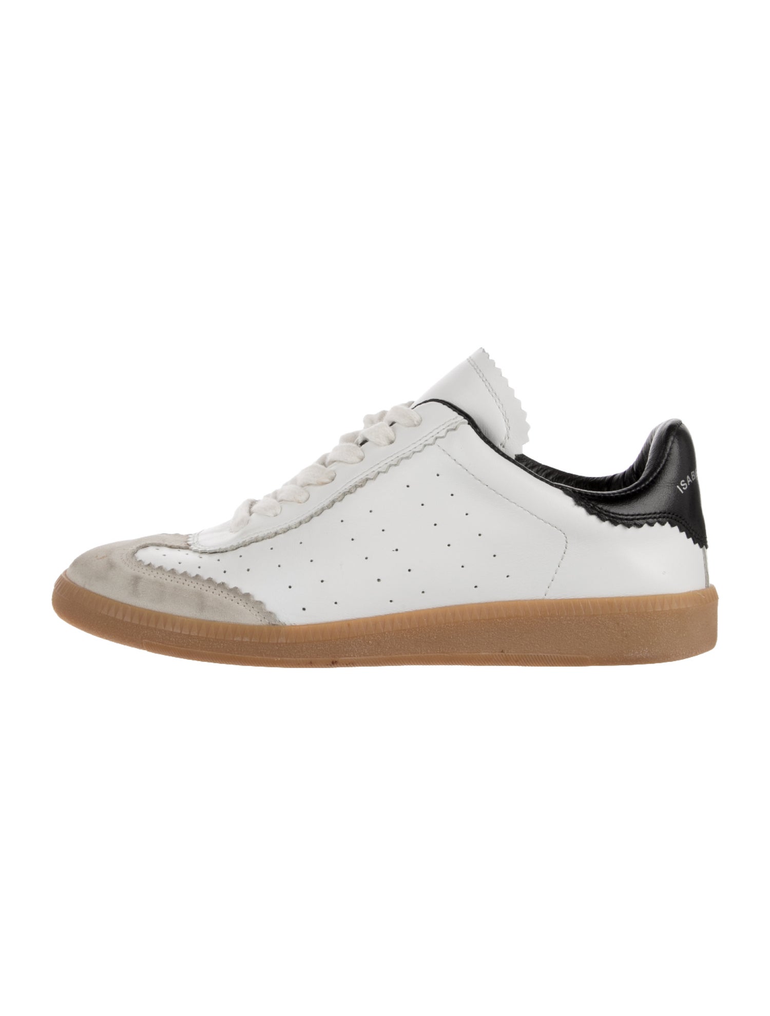 Isabel Marant Leather Colorblock Pattern Sneakers