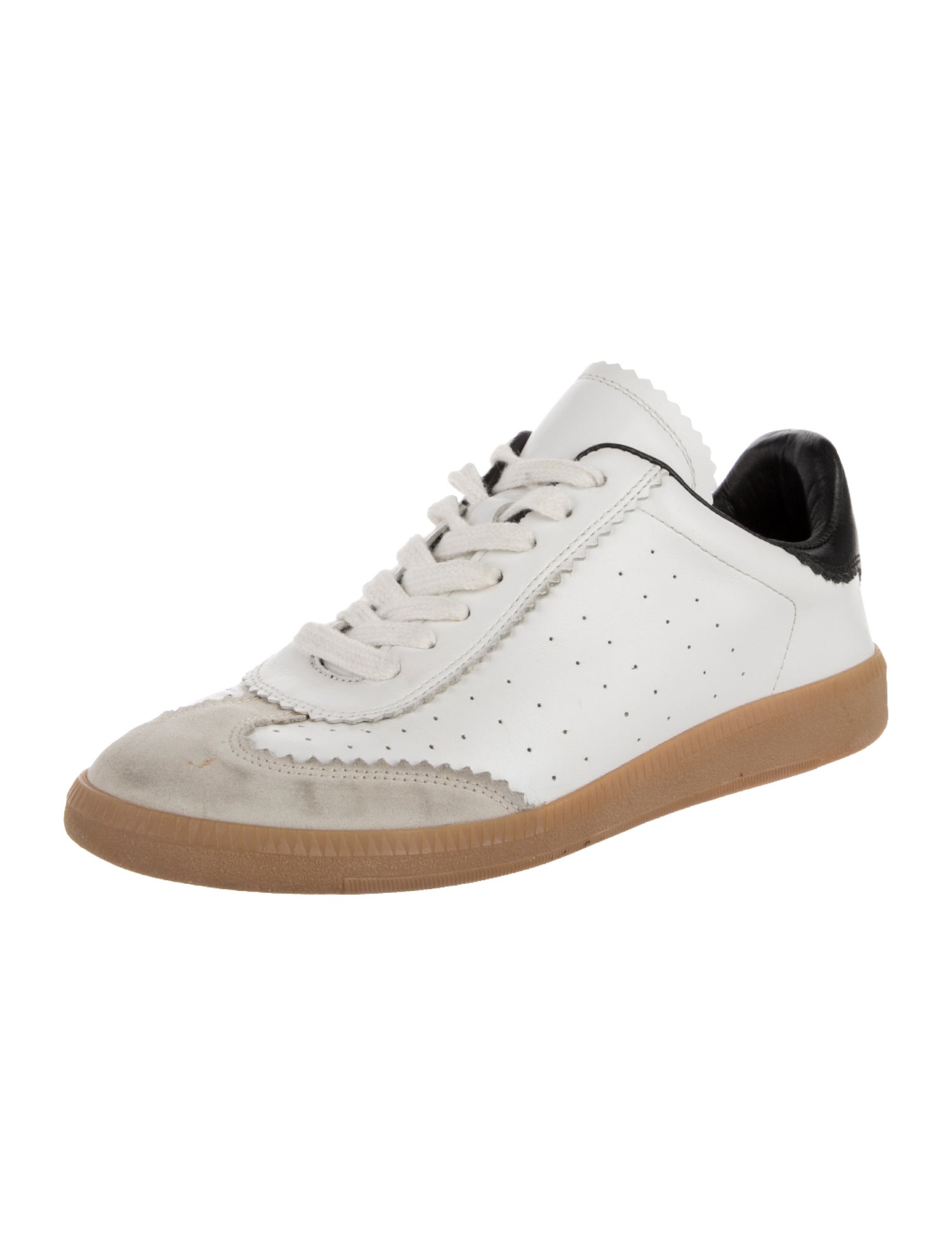 Isabel Marant Leather Colorblock Pattern Sneakers