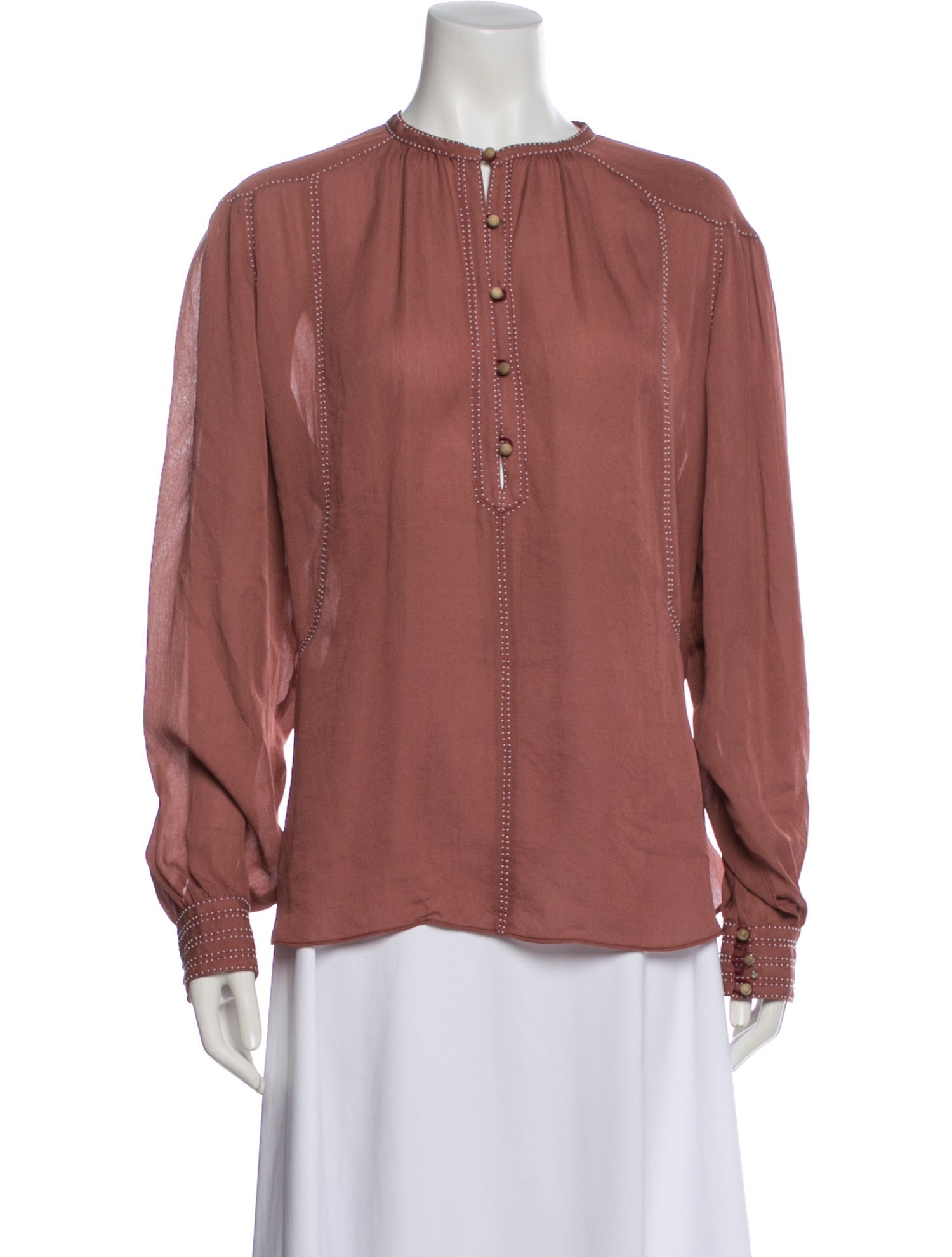 Isabel Marant Silk Long Sleeve Blouse