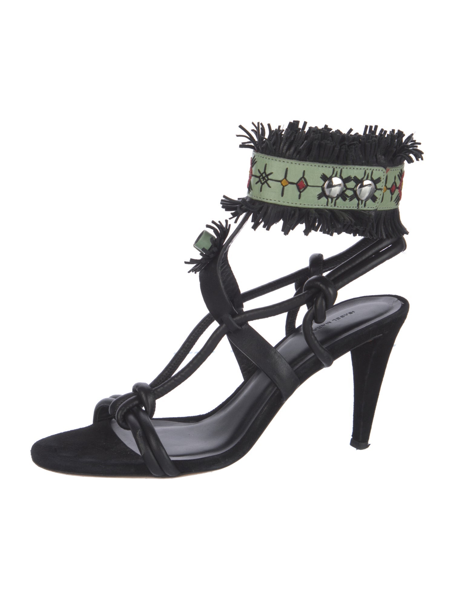 Isabel Marant Suede Printed Slingback Sandals