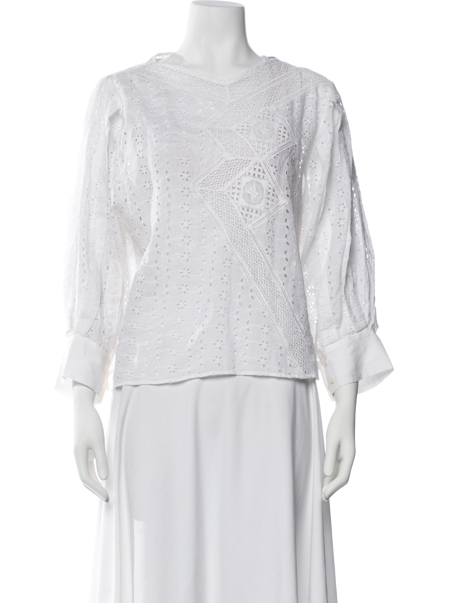 Isabel Marant Lace Pattern Crew Neck Blouse