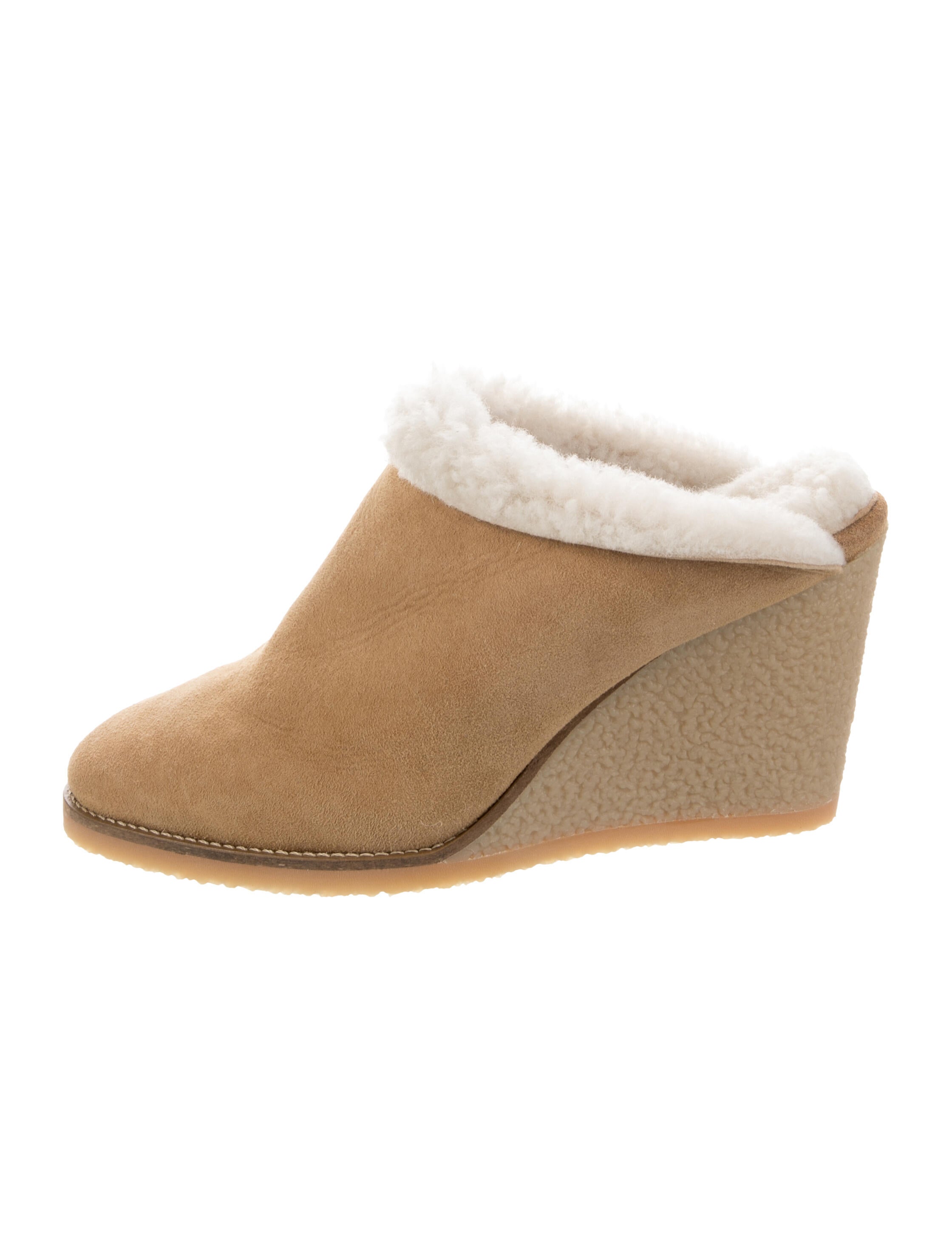 Isabel Marant Suede Fur Trim Mules