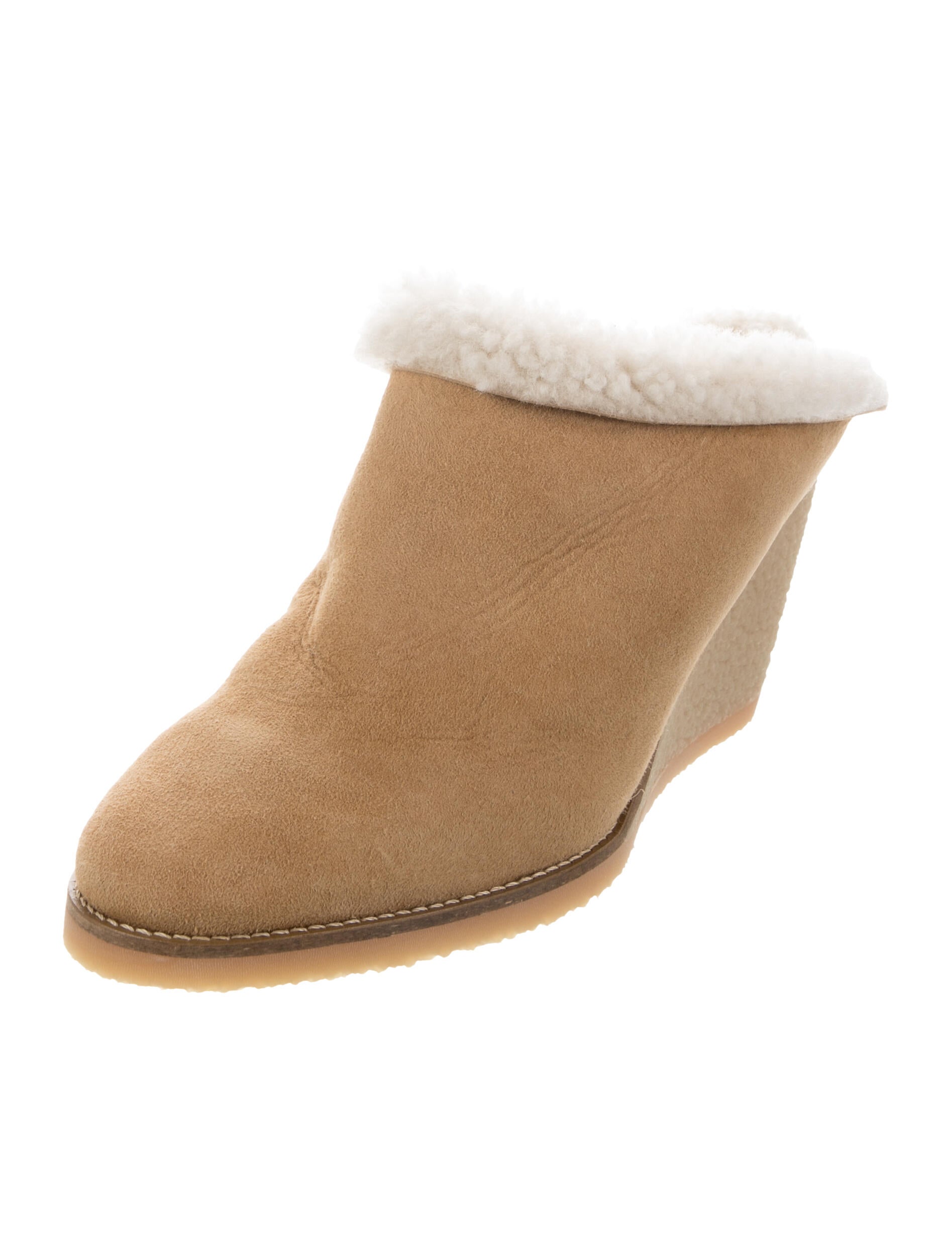 Isabel Marant Suede Fur Trim Mules