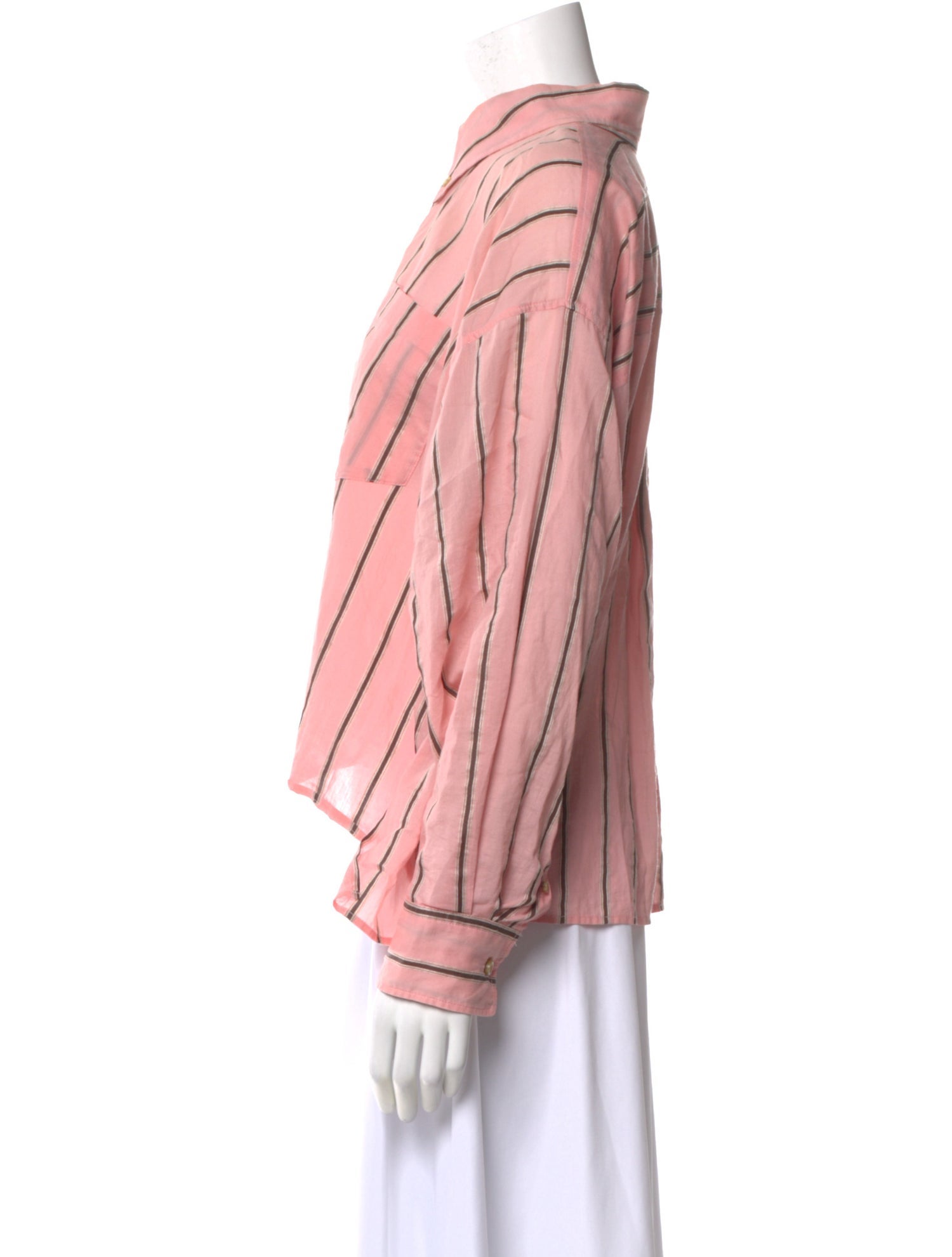 Isabel Marant Striped Long Sleeve Button-Up Top