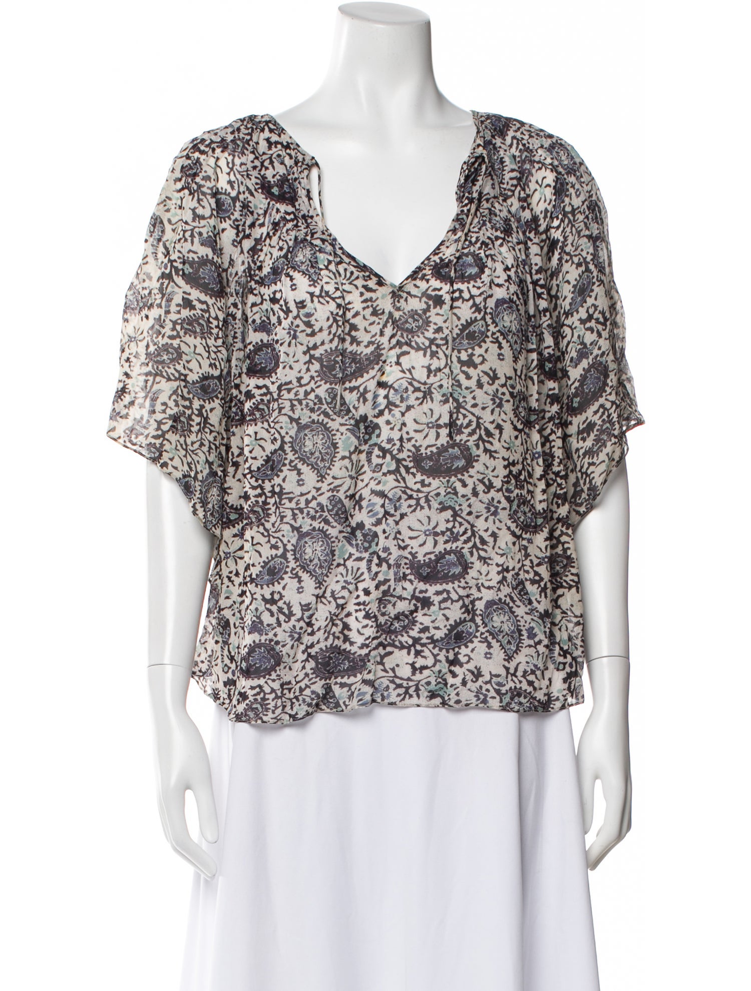Isabel Marant Paisley Print V-Neck Blouse