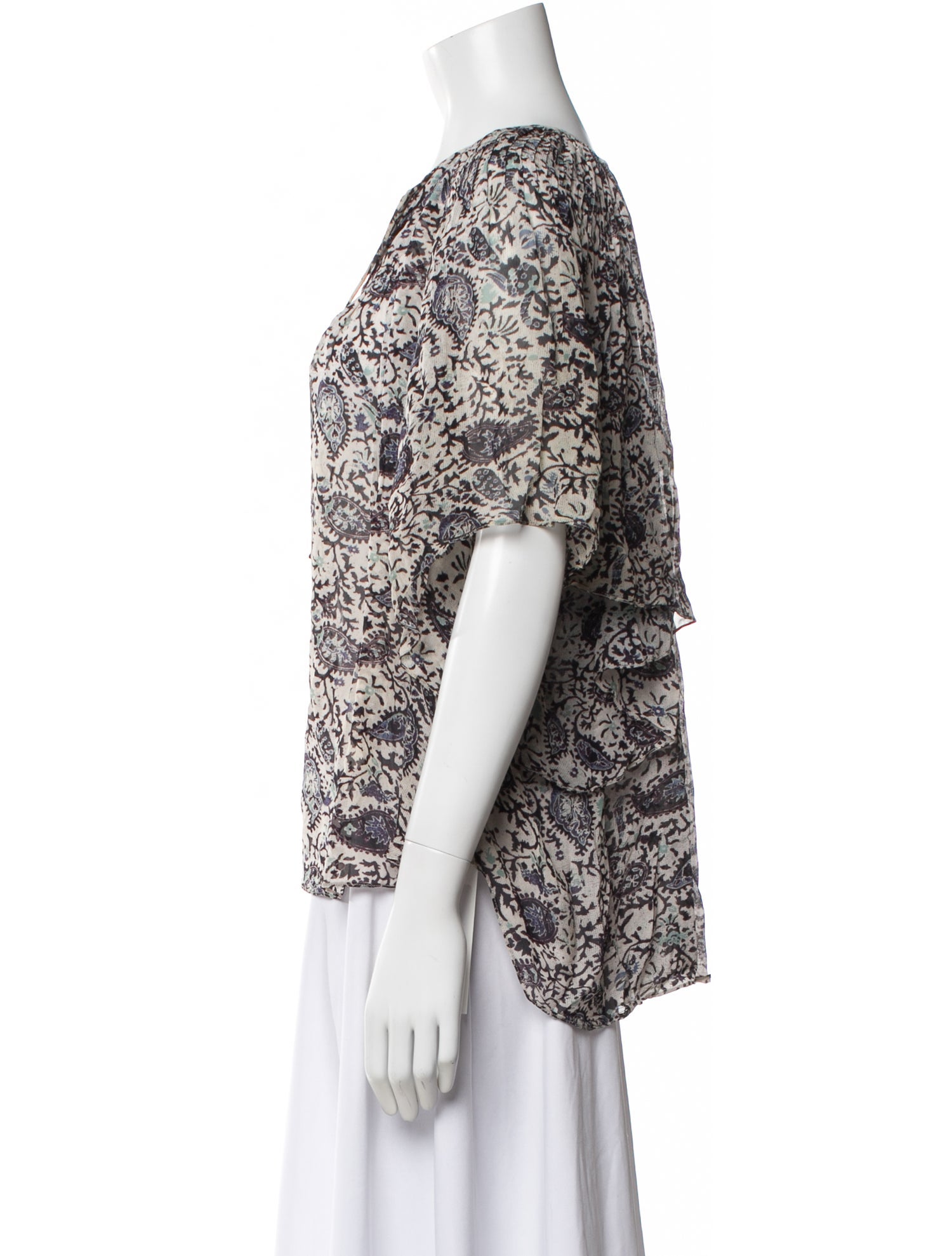 Isabel Marant Paisley Print V-Neck Blouse