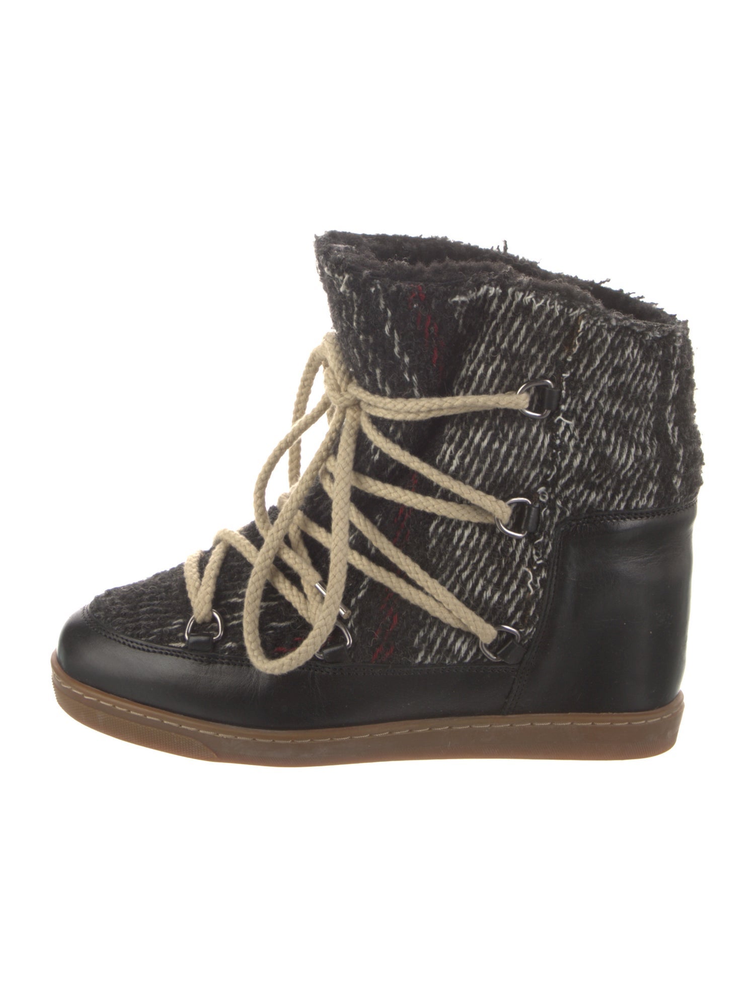 Isabel Marant Wool Striped Lace-Up Boots