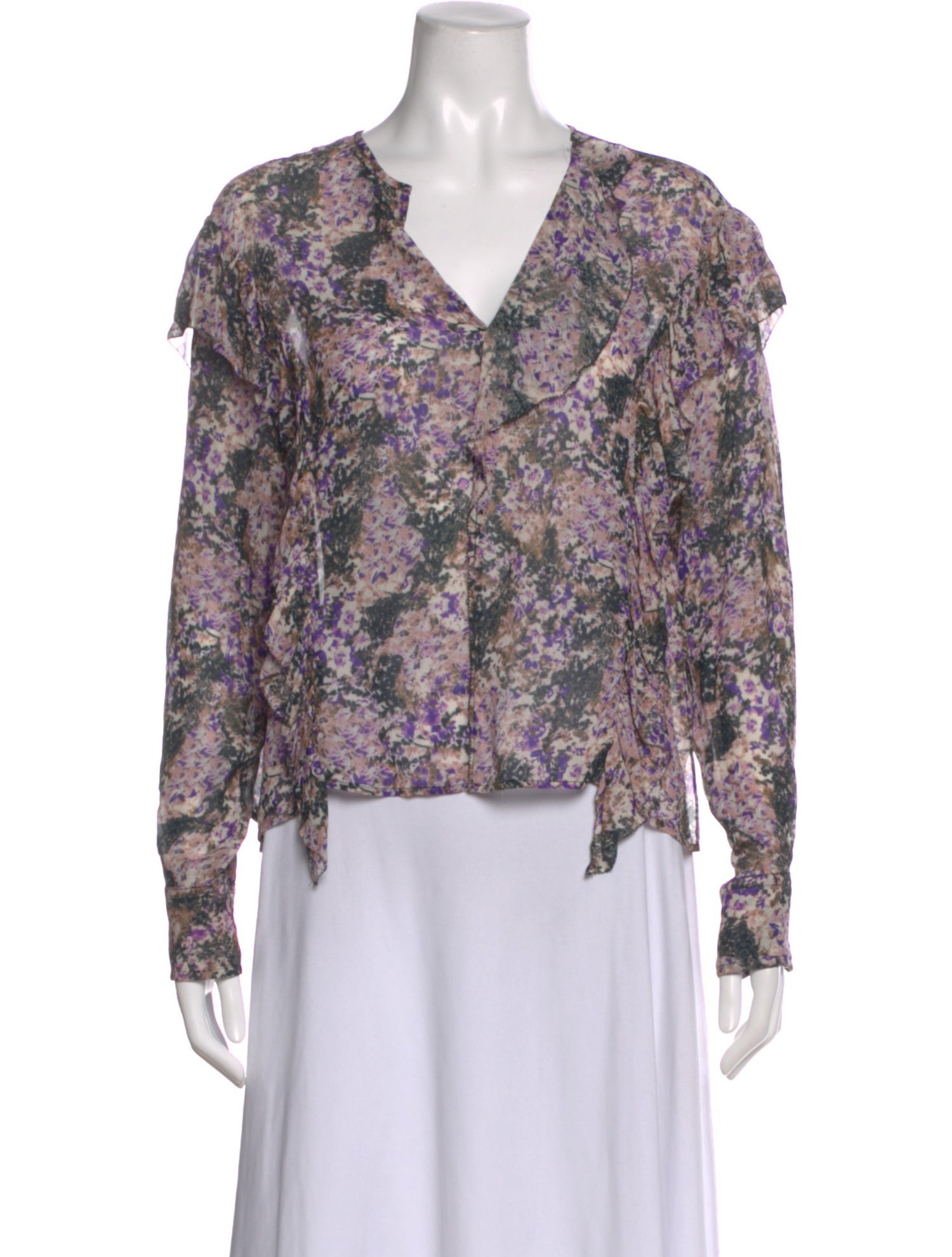 Isabel Marant Floral Print V-Neck Blouse