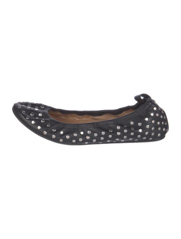 Pre-owned Isabel Marant Leather Studded Accents Ballet Flats In Blue