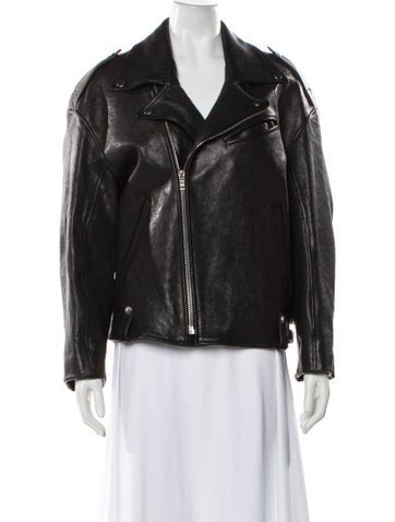 Pre-owned Isabel Marant Lamb Leather Biker Jacket W/ Tags In Black