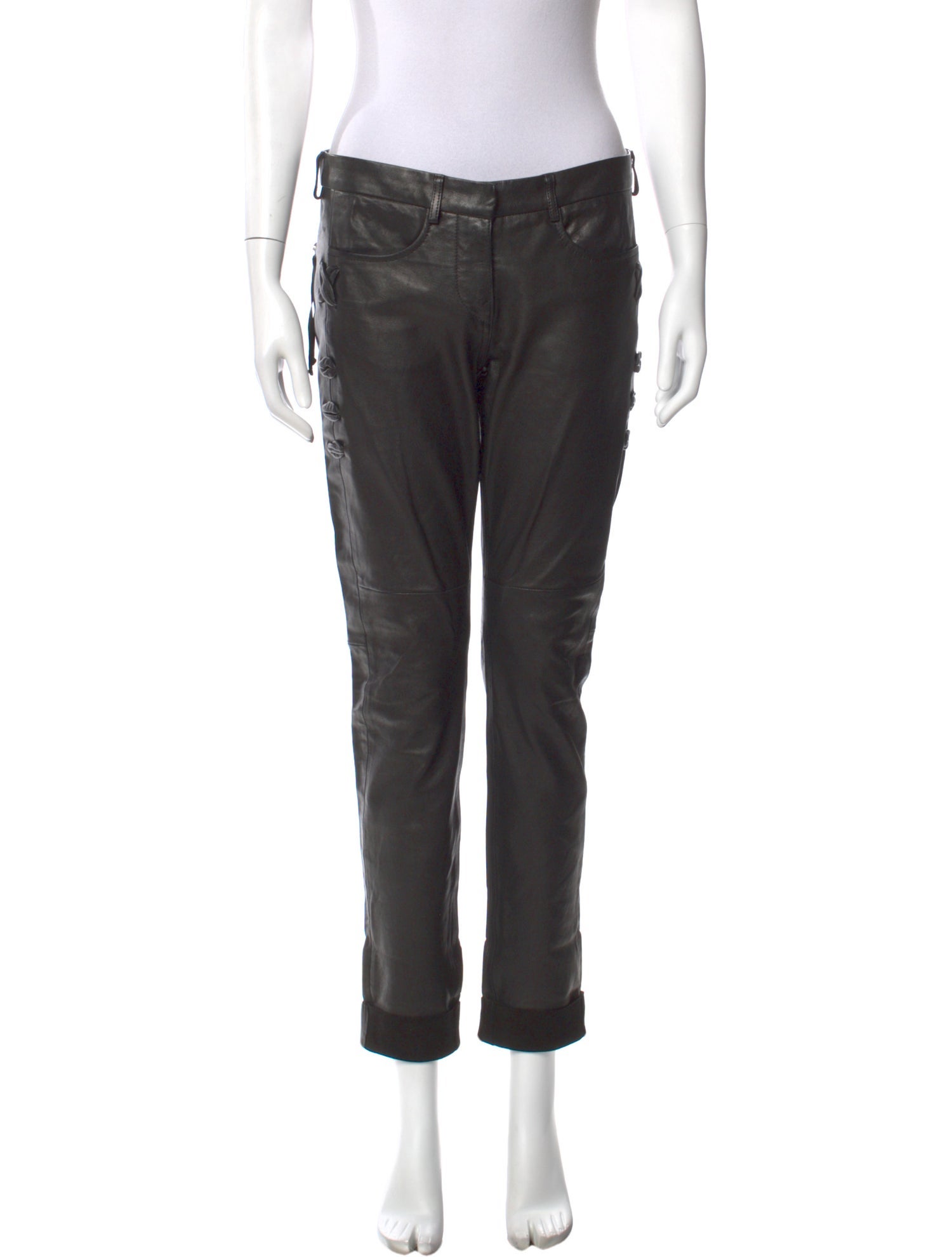 Isabel Marant Leather Straight Leg Pants