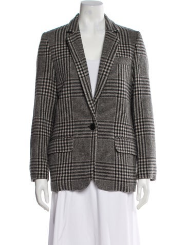 Pre-owned Isabel Marant Wool Plaid Print Blazer In Black