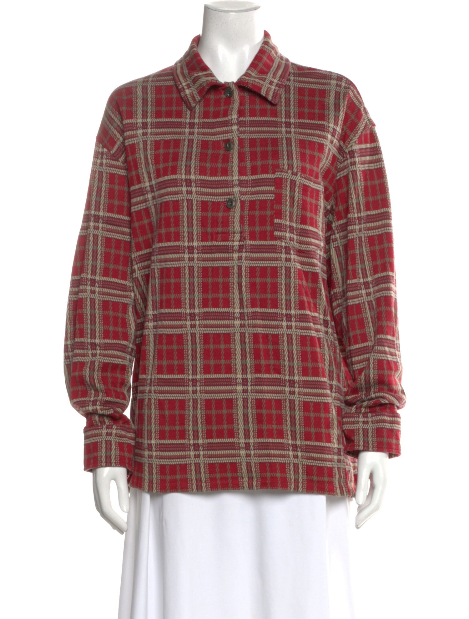 Isabel Marant Plaid Print Long Sleeve Top