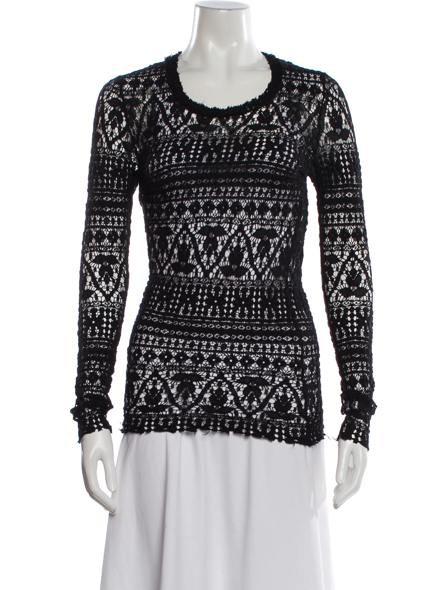 Isabel Marant Lace Pattern Crew Neck Top
