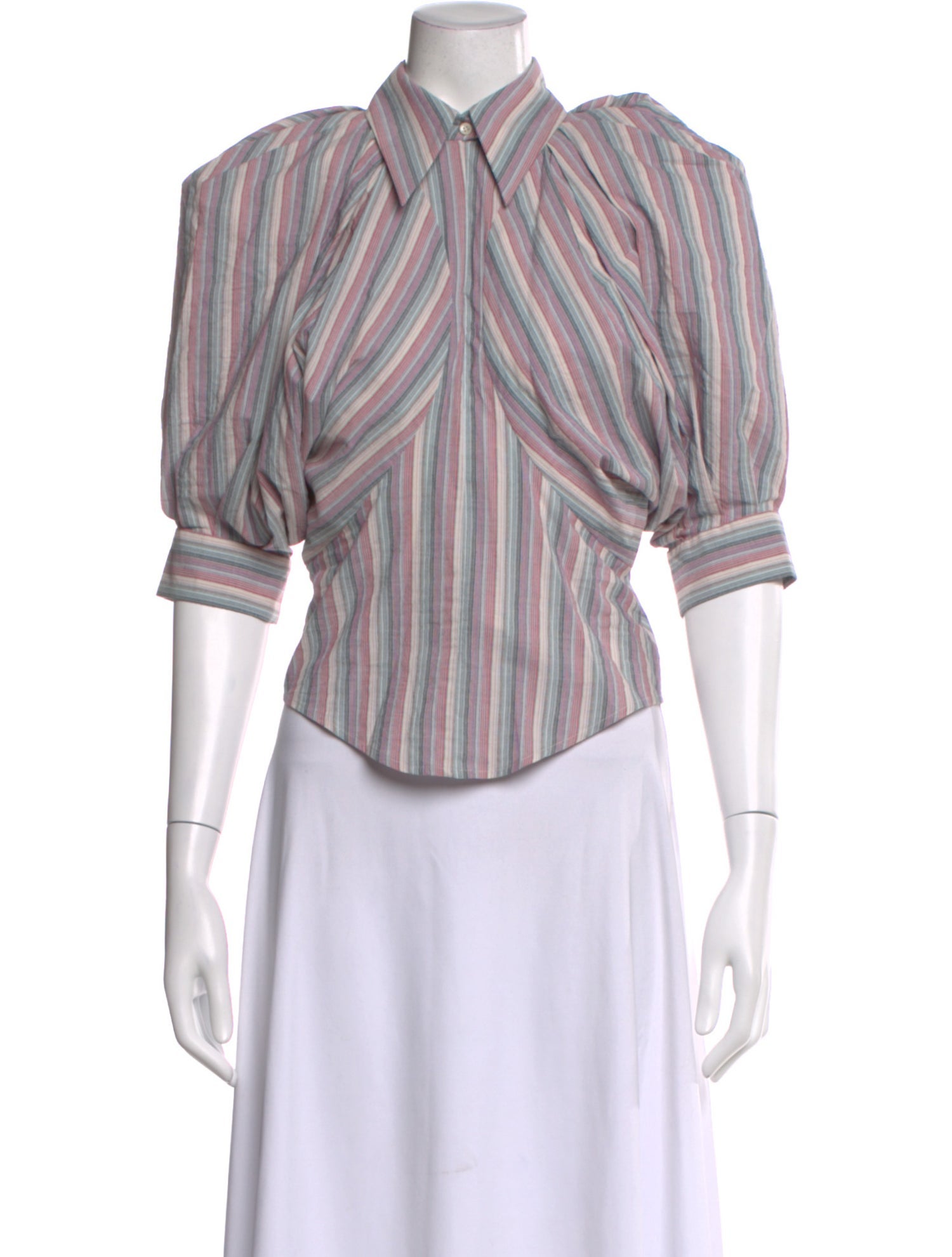 Isabel Marant Striped Three-Quarter Sleeve Blouse