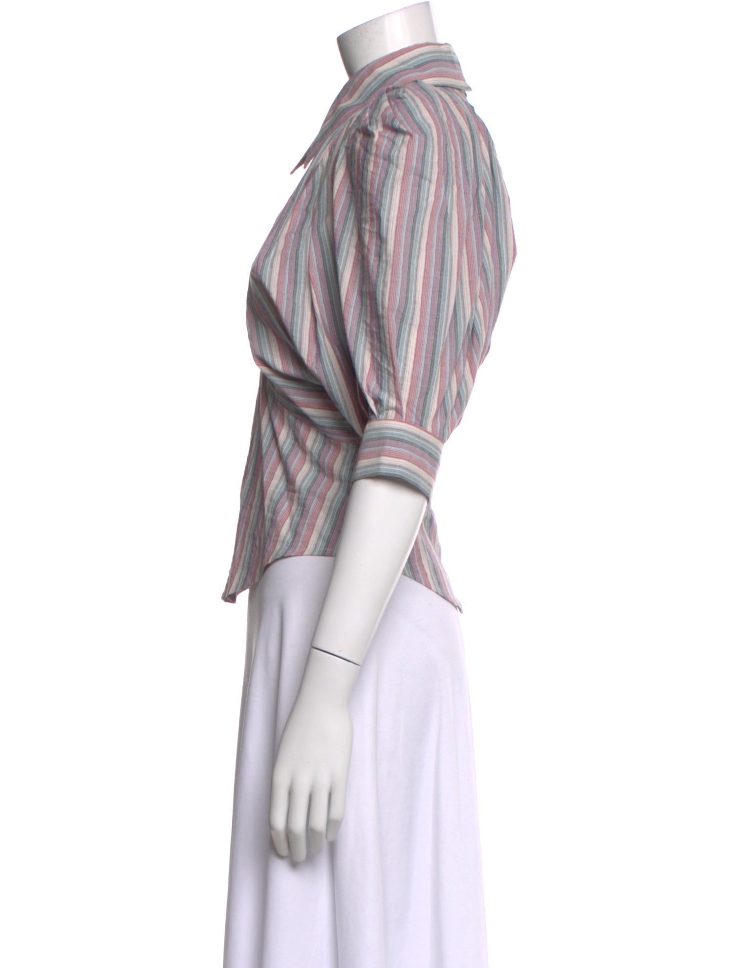 Isabel Marant Striped Three-Quarter Sleeve Blouse