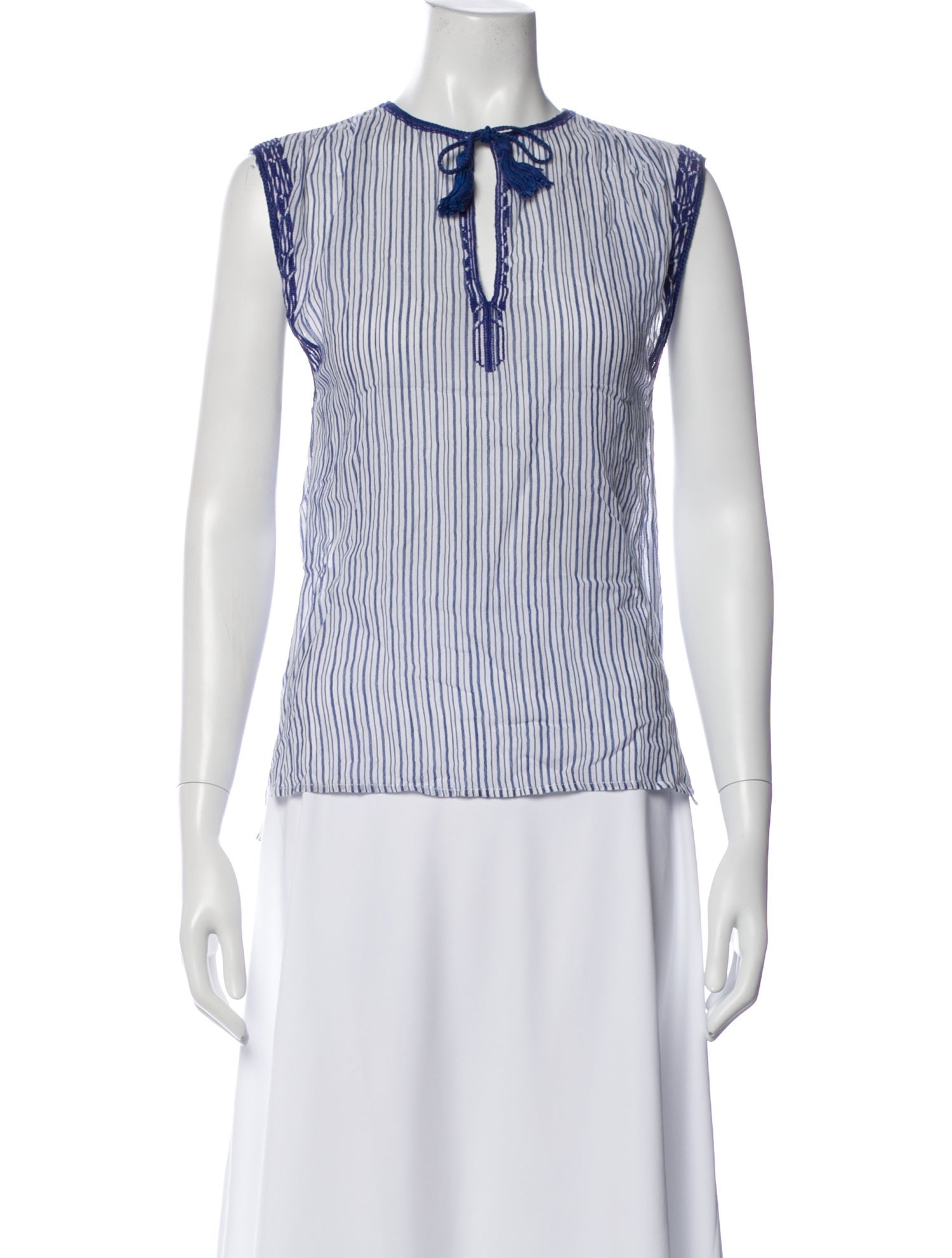Isabel Marant Striped Tie Neck Top