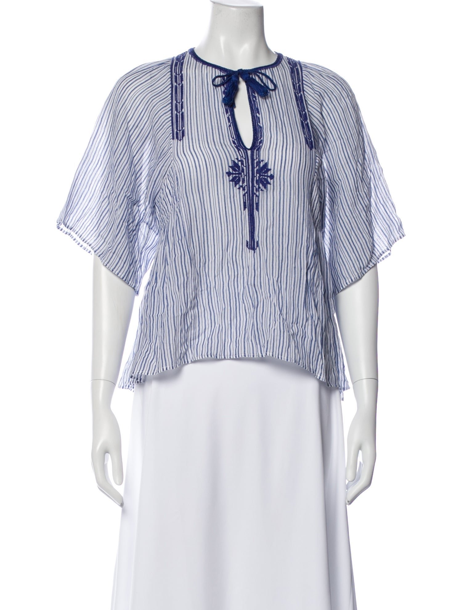 Isabel Marant Striped Tie Neck Tunic