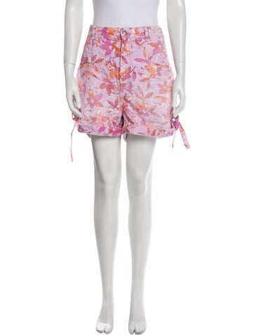 Pre-owned Isabel Marant Floral Print Mini Shorts In Pink