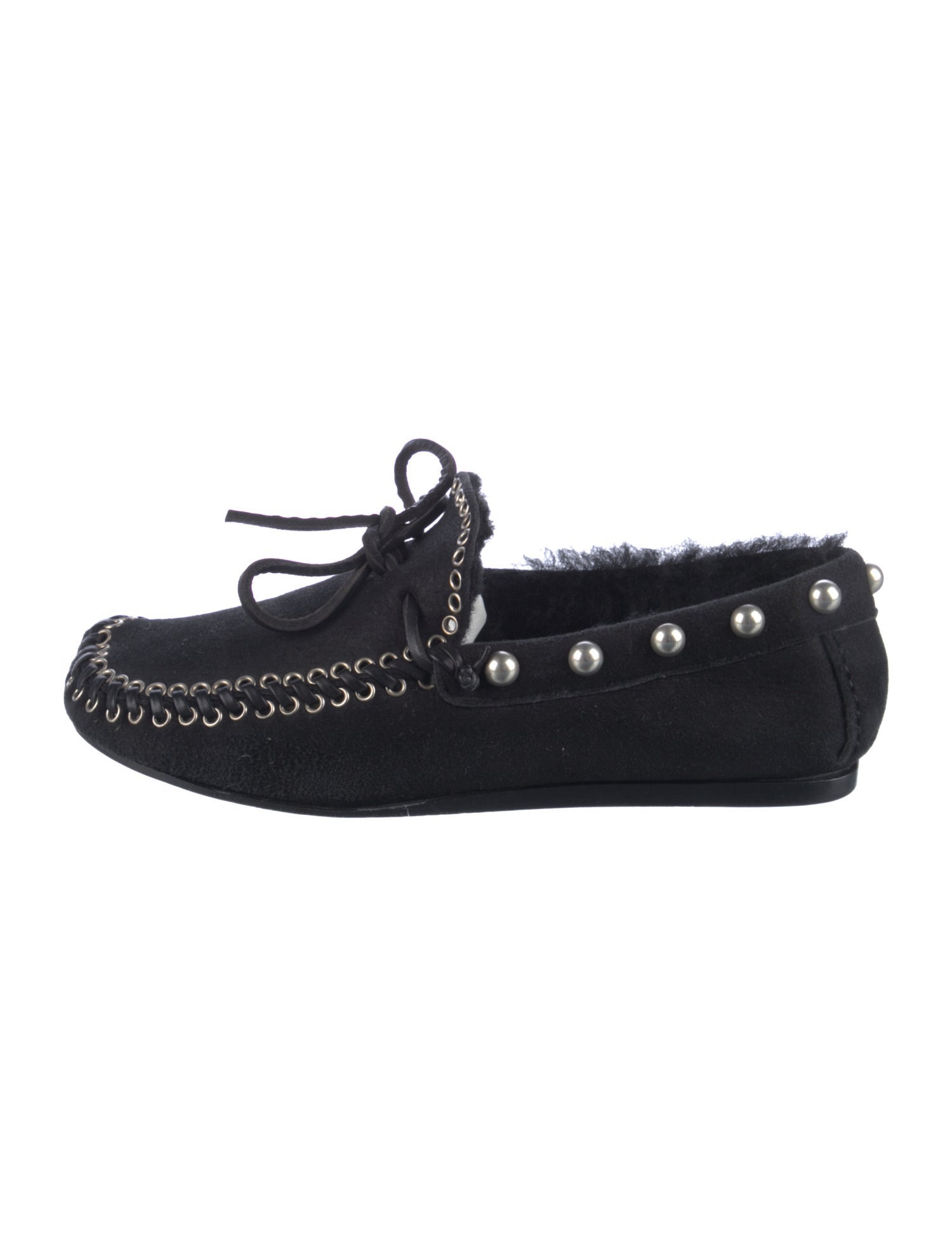 Isabel Marant Suede Whipstitch Trim Moccasins