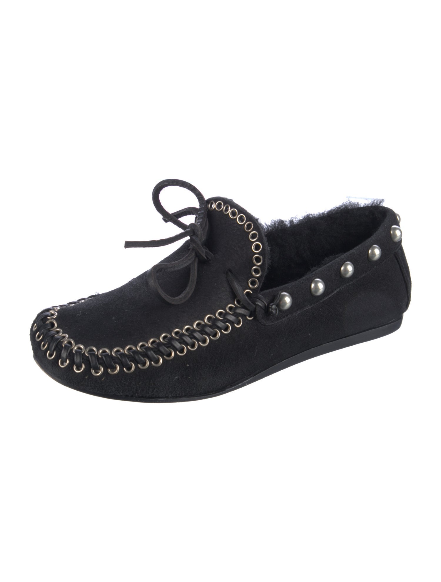 Isabel Marant Suede Whipstitch Trim Moccasins