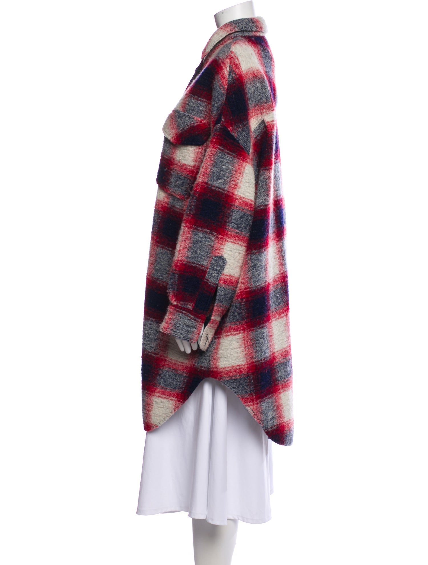 Isabel Marant Wool Plaid Print Coat