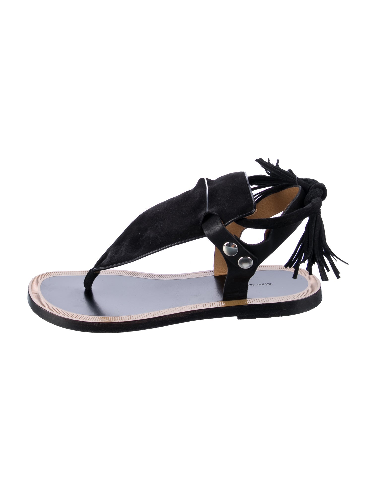 Isabel Marant Suede Tassel Accents Slingback Sandals