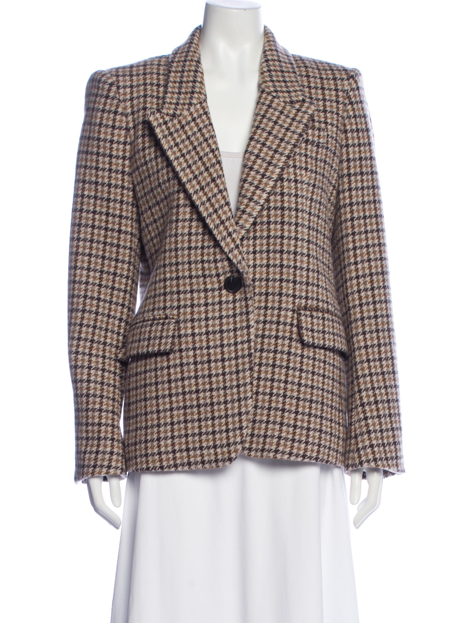 Isabel Marant Virgin Wool Plaid Print Blazer