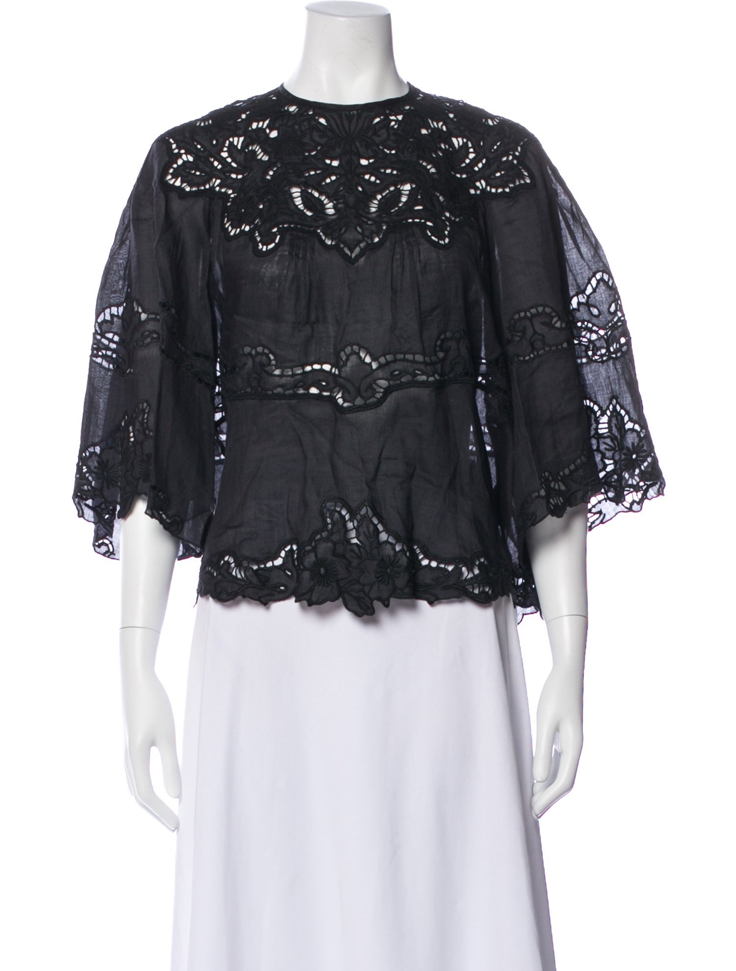 Isabel Marant Lace Pattern Crew Neck Blouse