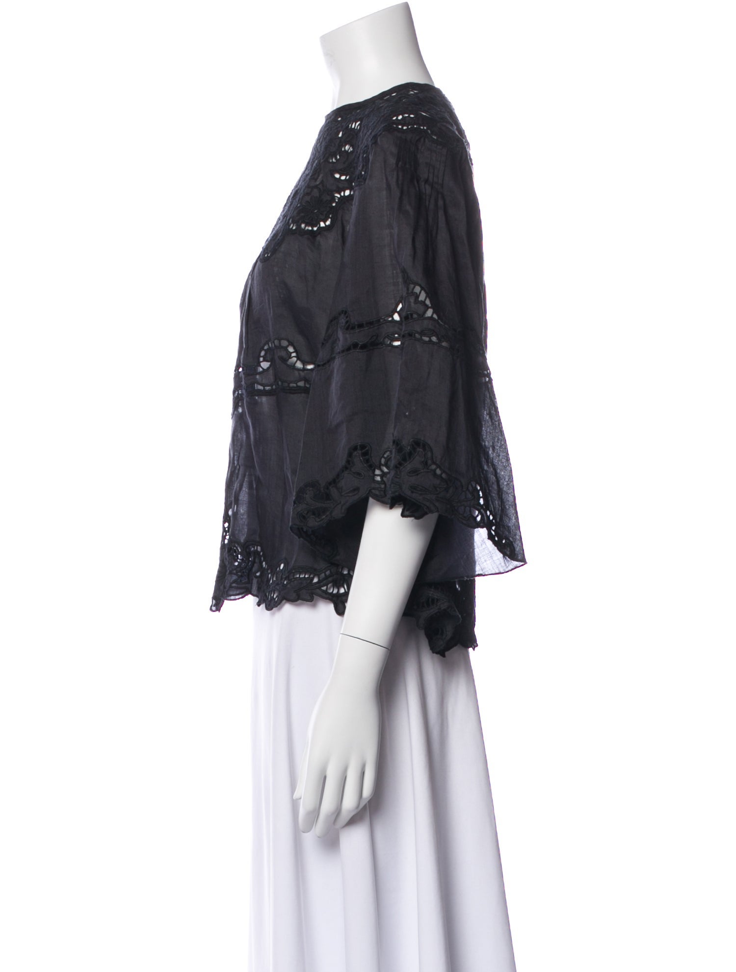 Isabel Marant Lace Pattern Crew Neck Blouse