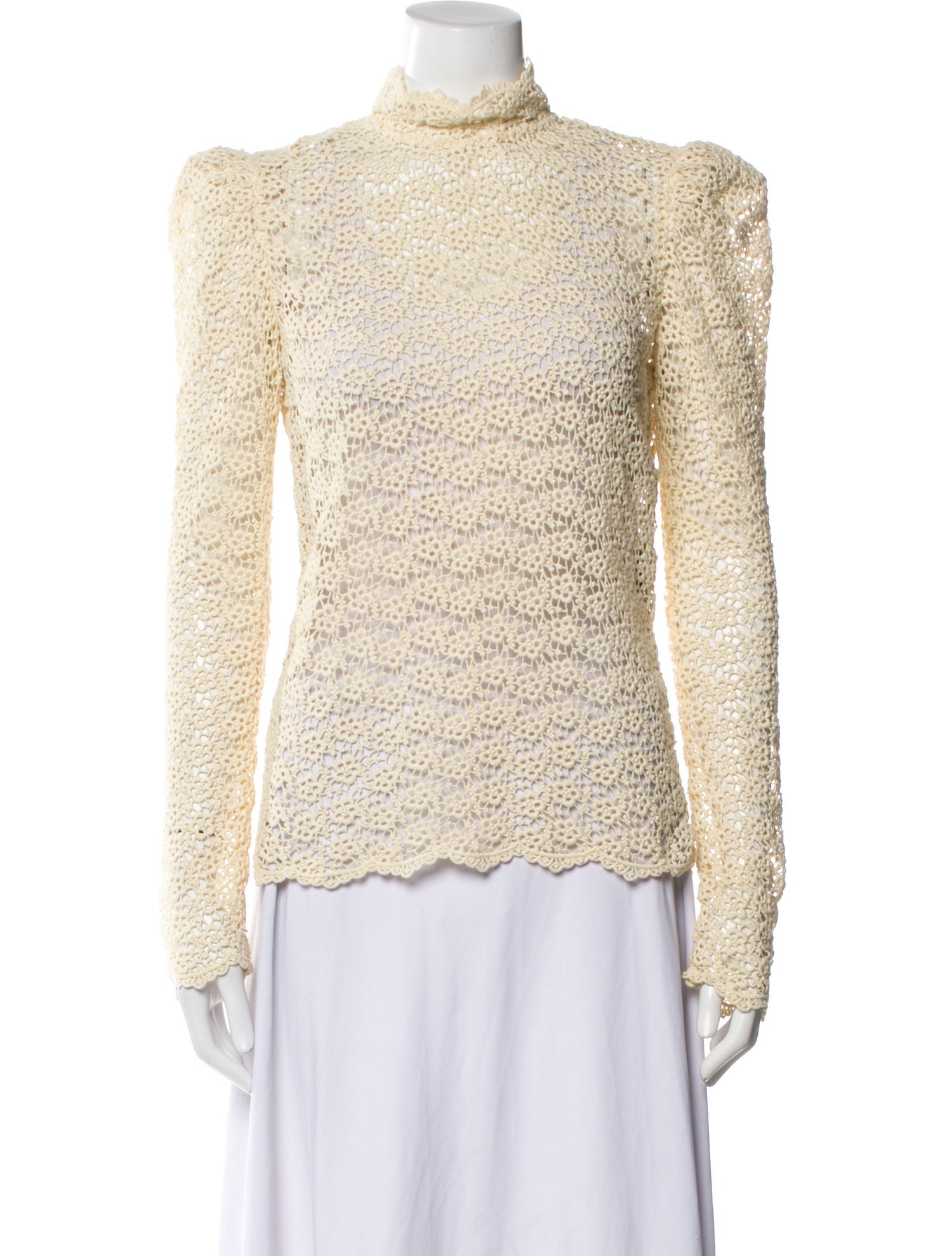 Isabel Marant Lace Pattern Mock Neck Top