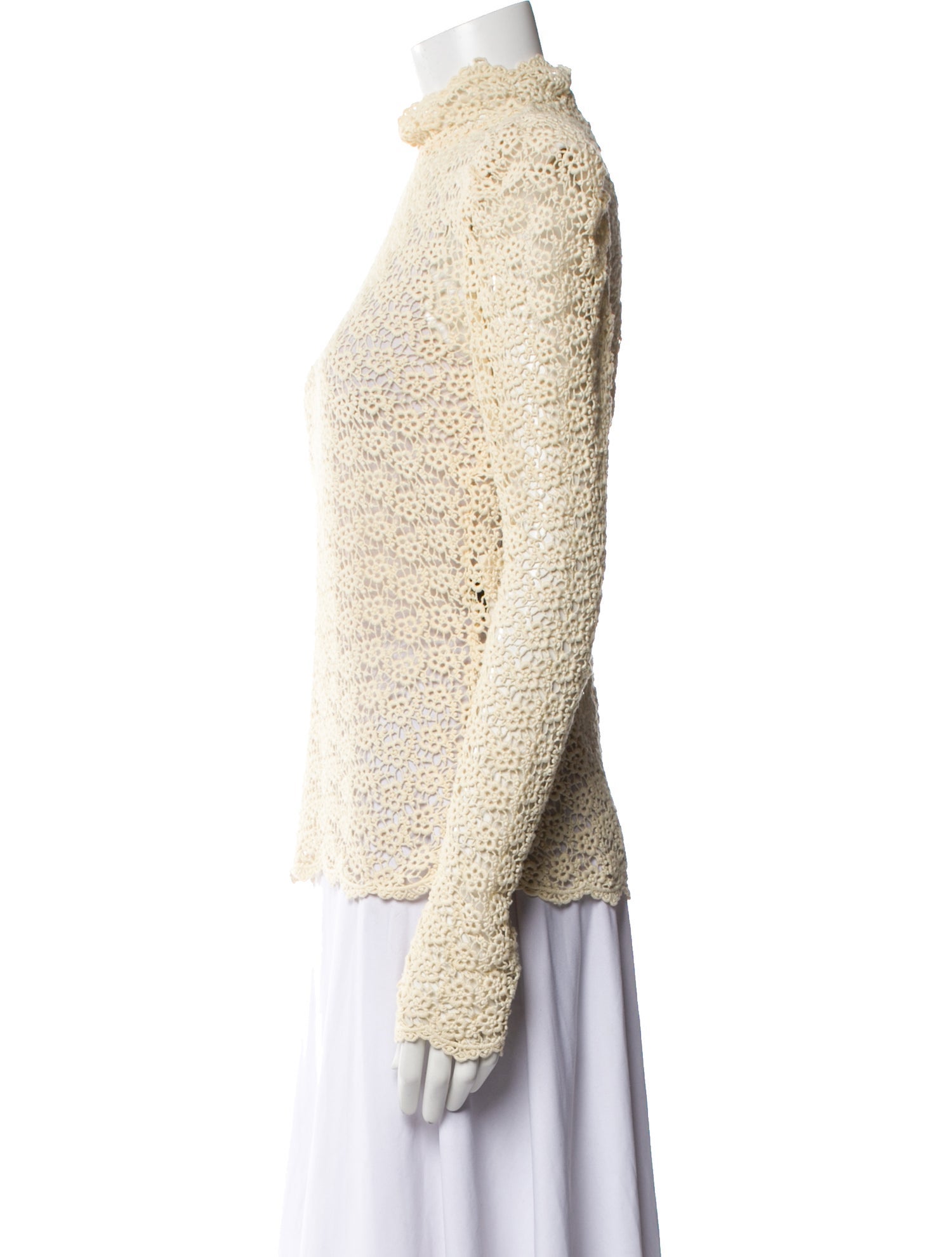 Isabel Marant Lace Pattern Mock Neck Top