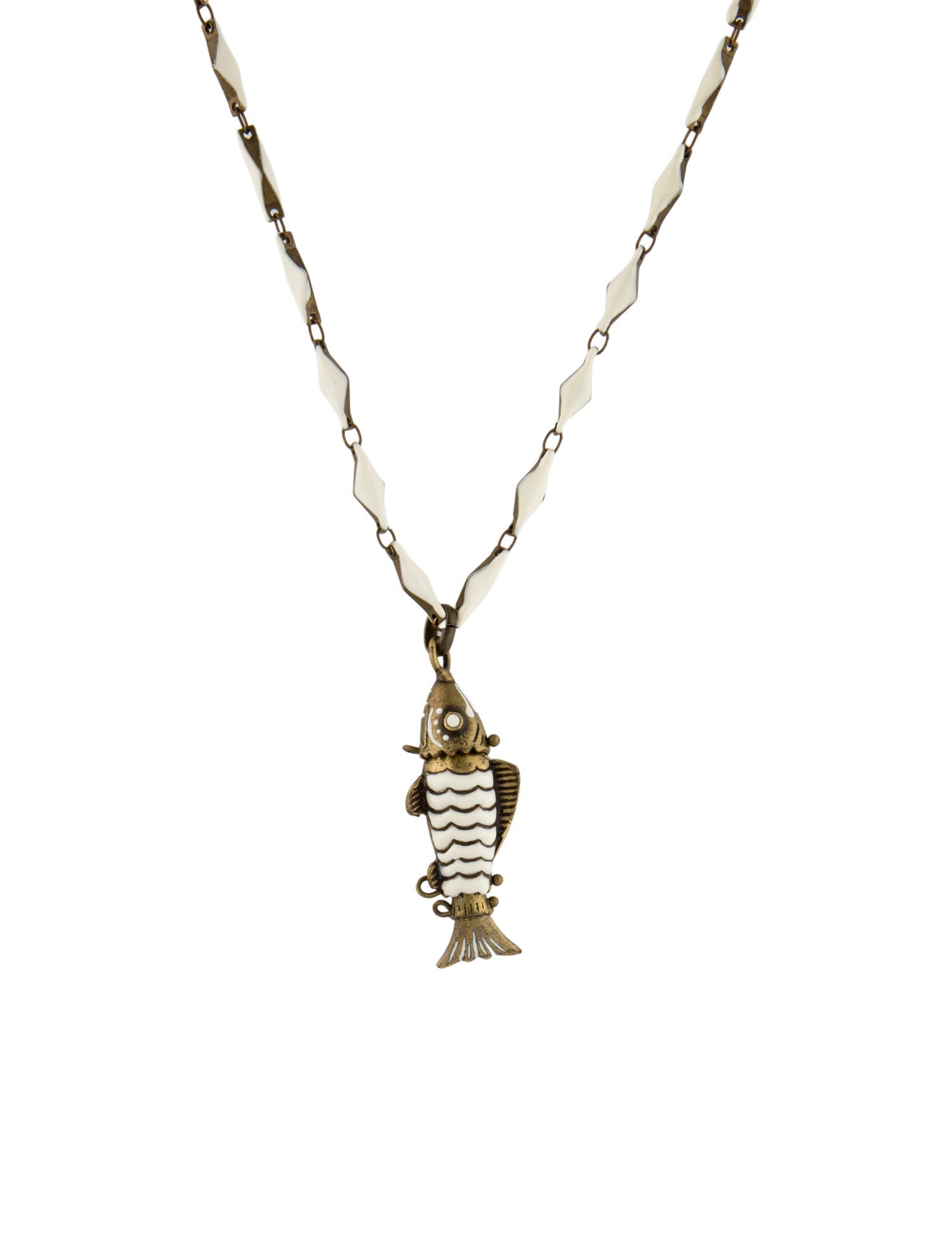 Isabel Marant Enamel Fish Pendant Necklace