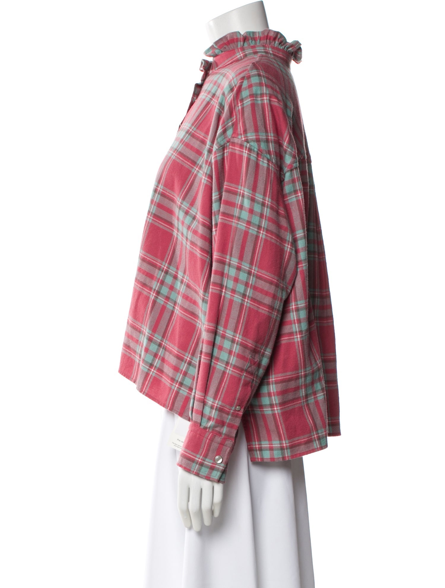 Isabel Marant Plaid Print Long Sleeve Top